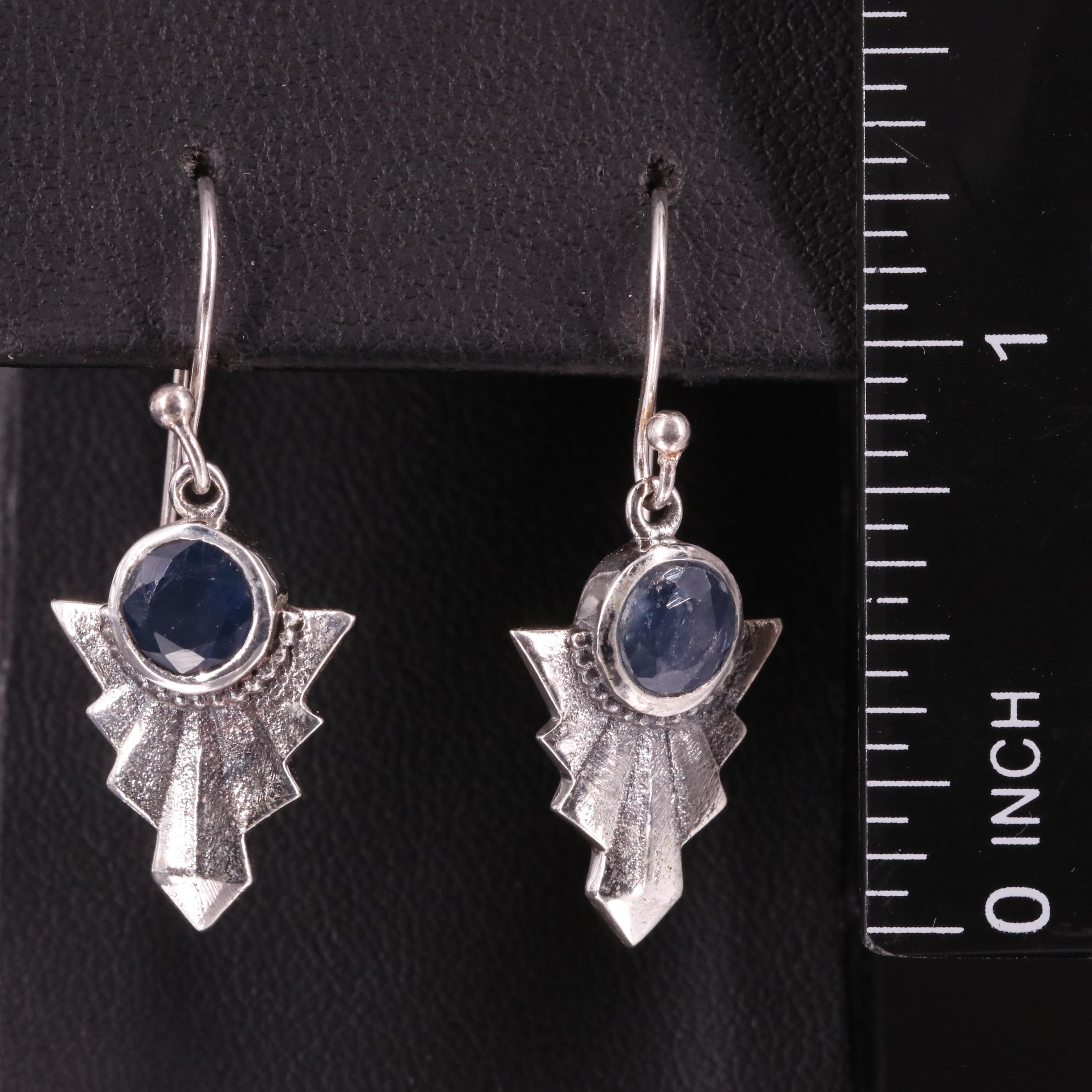 Sterling Sapphire  Drop Earrings