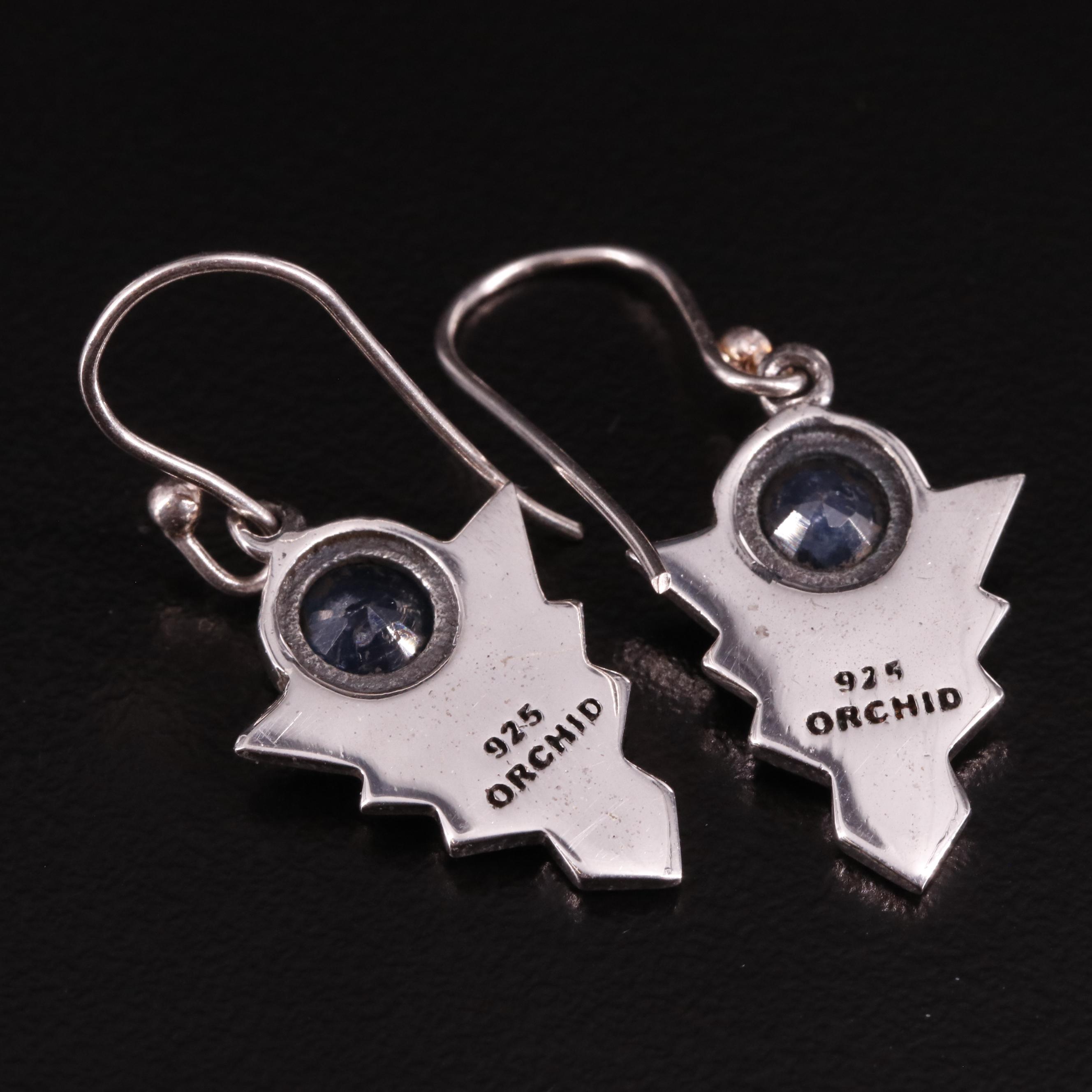 Sterling Sapphire  Drop Earrings