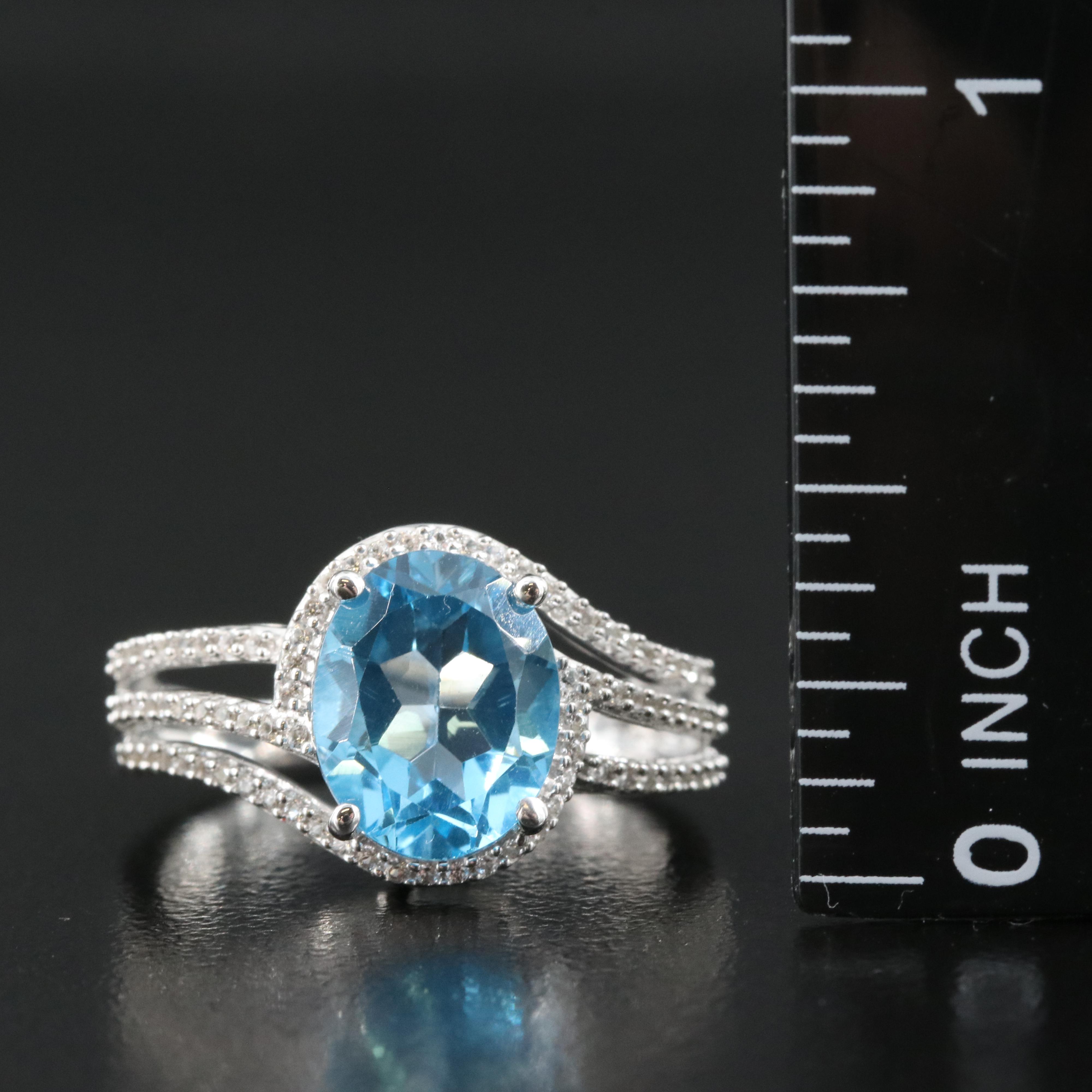 Sterling Topaz and Sapphire Ring