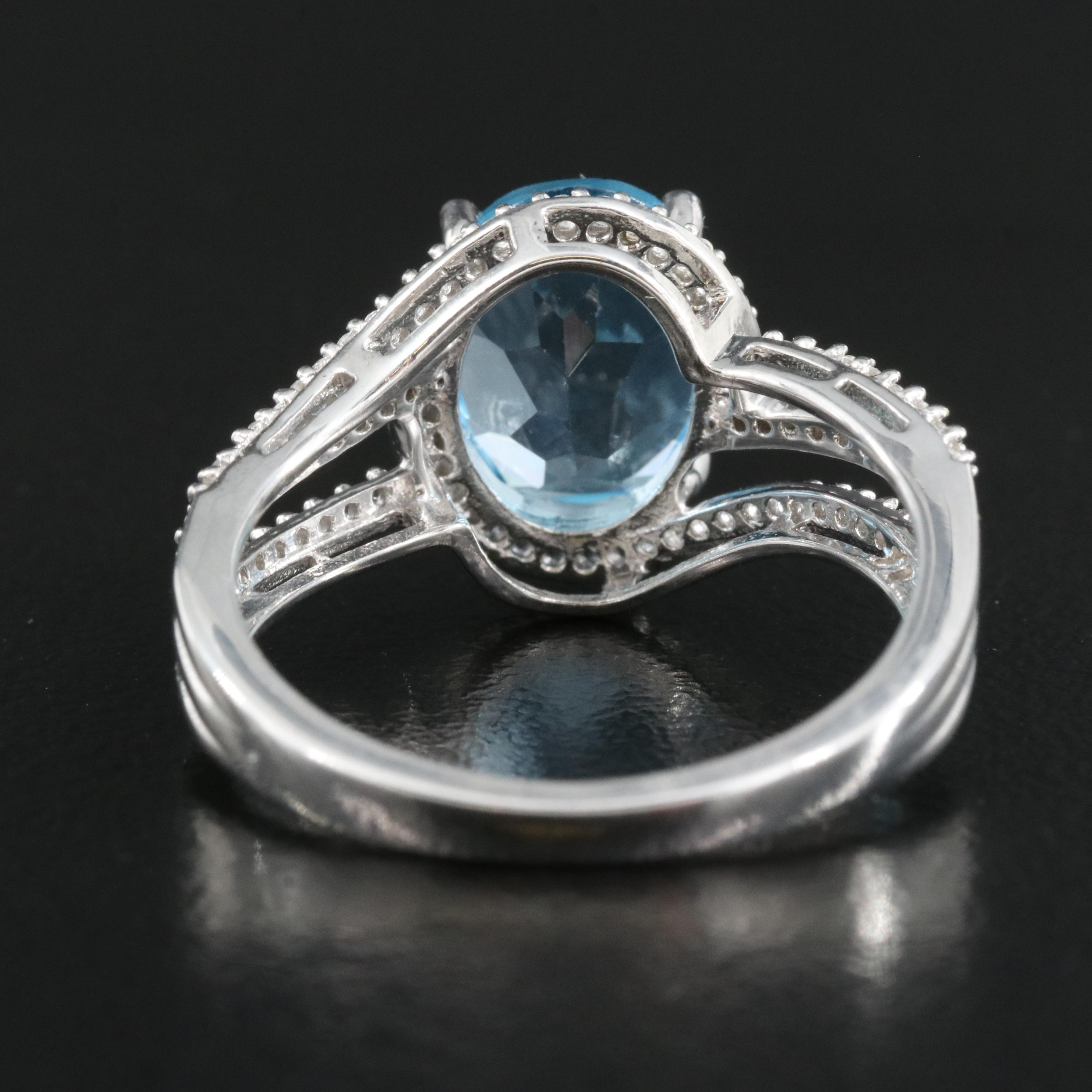 Sterling Topaz and Sapphire Ring