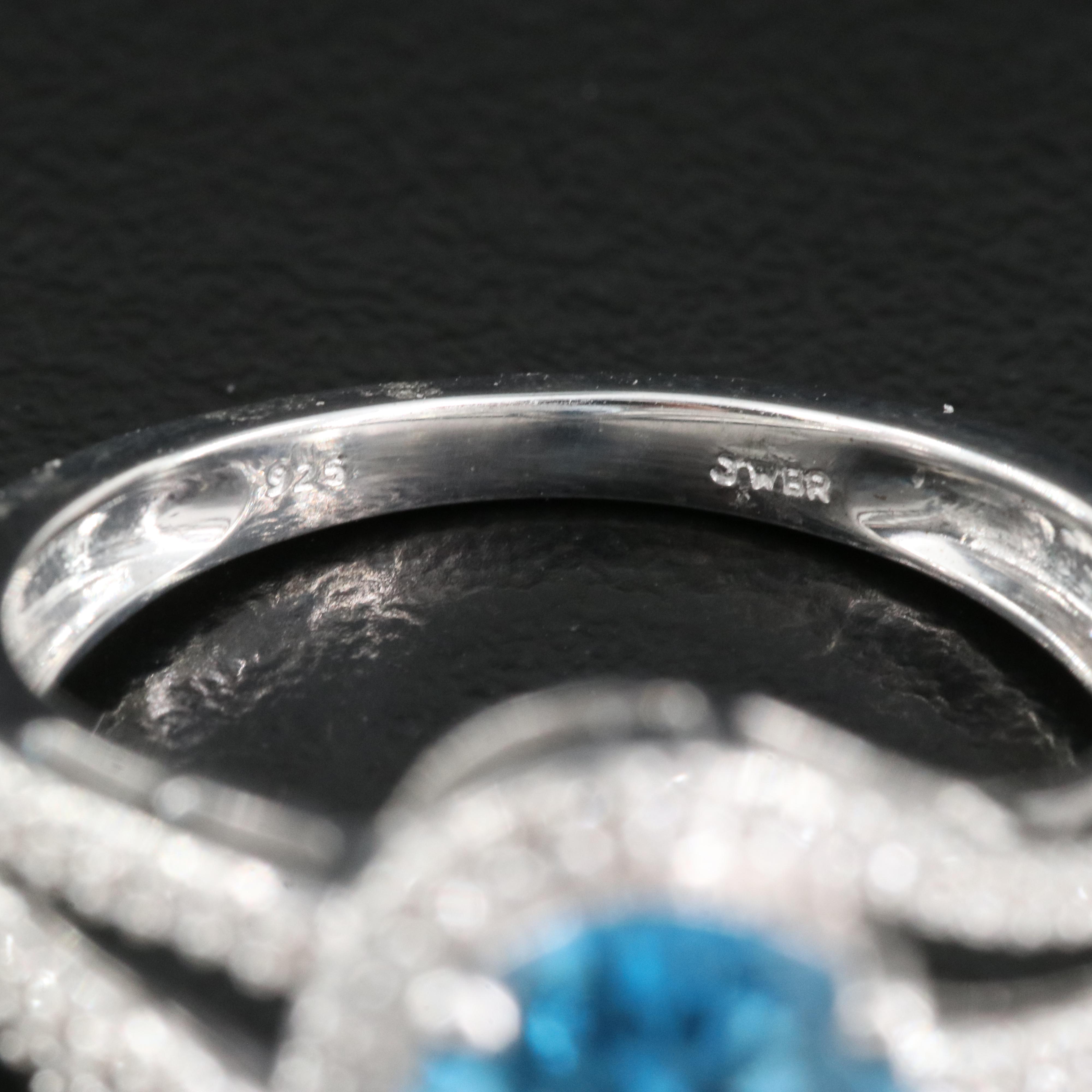 Sterling Topaz and Sapphire Ring