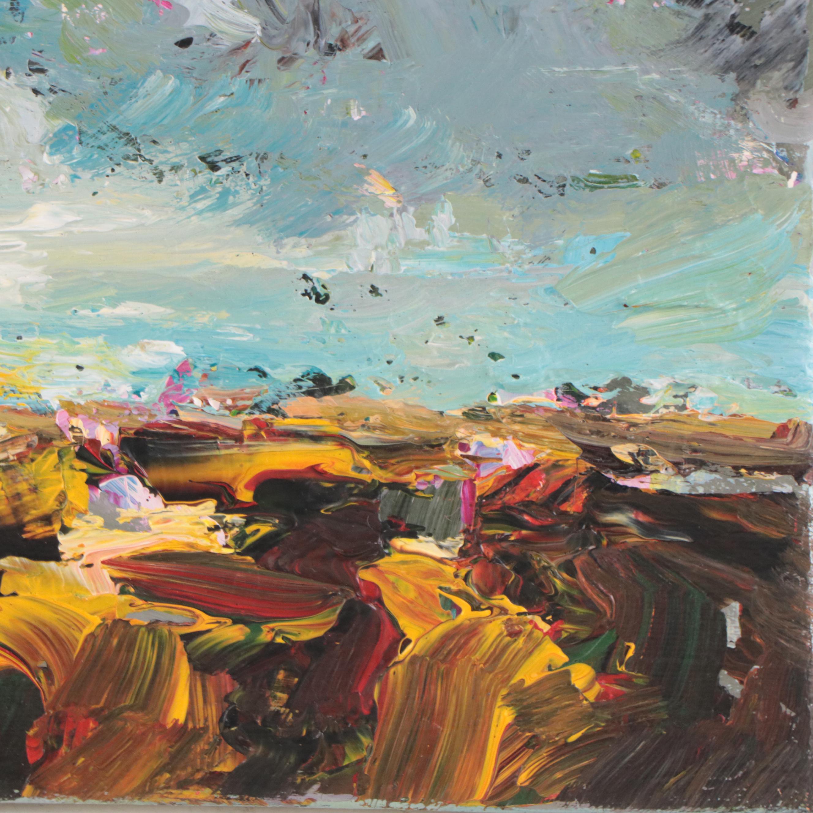 Elle Raines Landscape Acrylic Painting, 21st Century