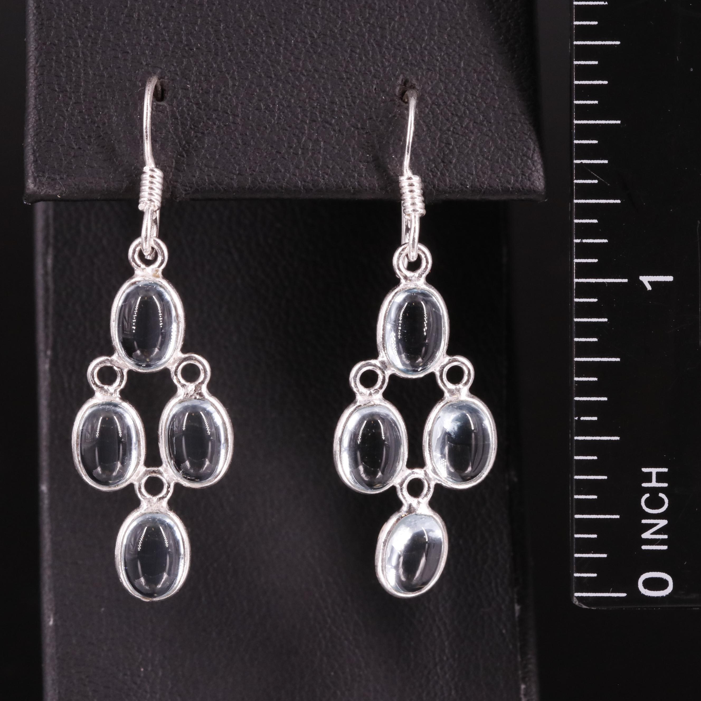 Sterling Blue Topaz Drop Earrings
