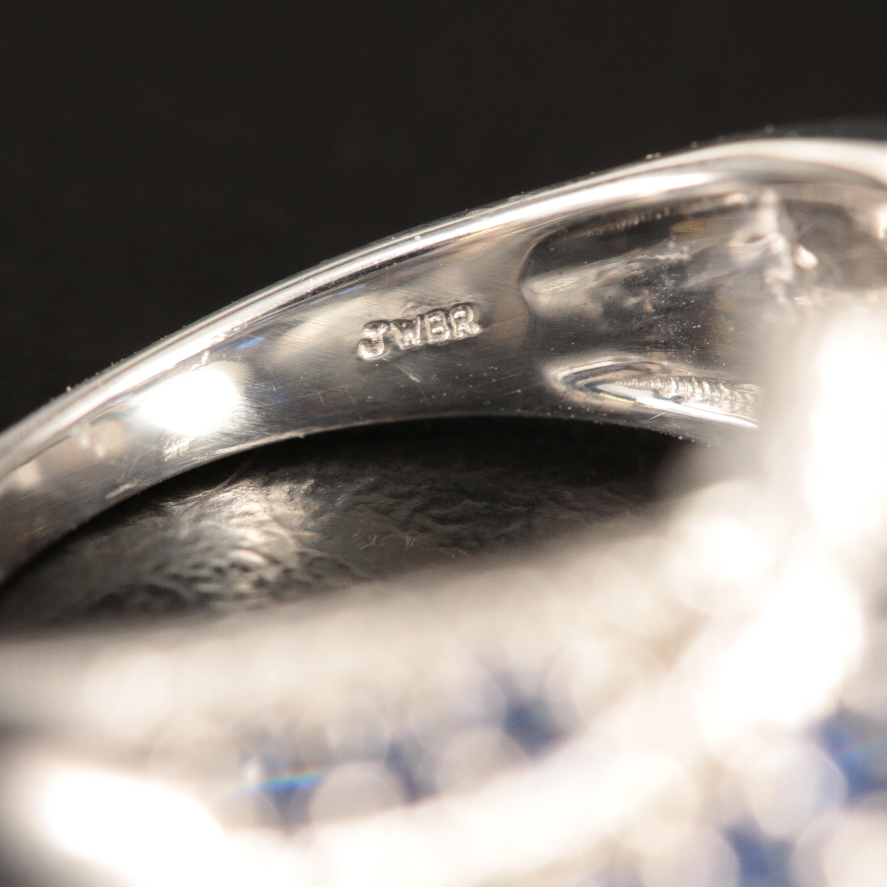 Sterling Sapphire and White Sapphire Bypass Ring