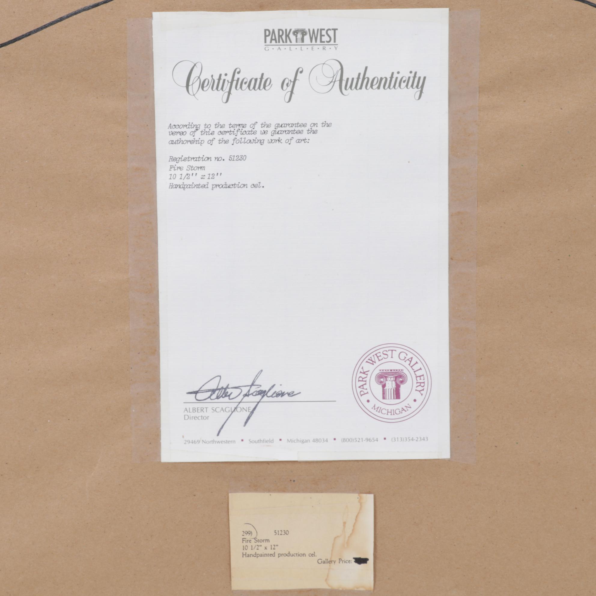 "Super Friends" Hand-Painted Animation Production Cel "Firestorm"