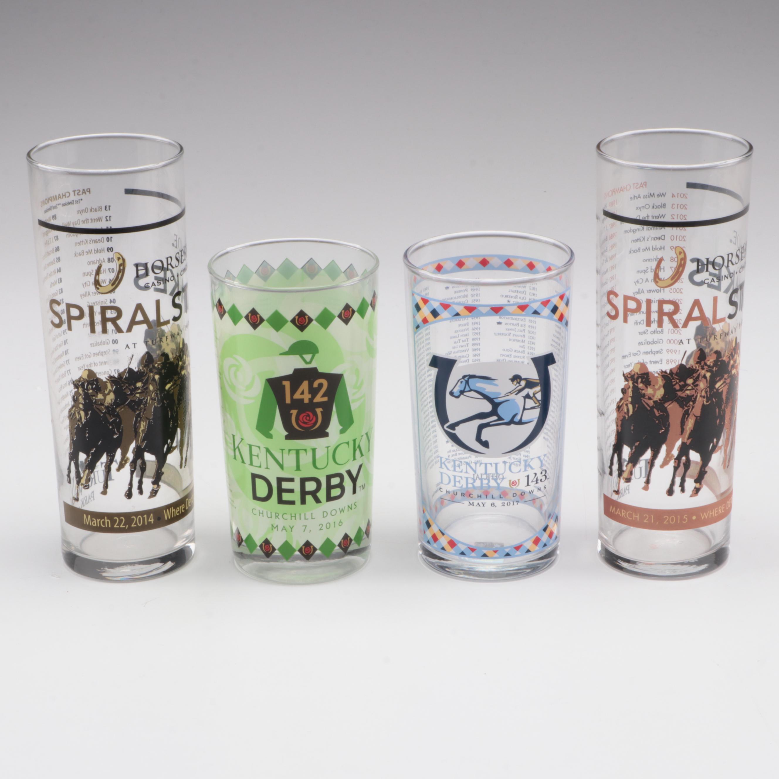 Kentucky Derby and Turfway Spiral Stakes Commemorative Glassware
