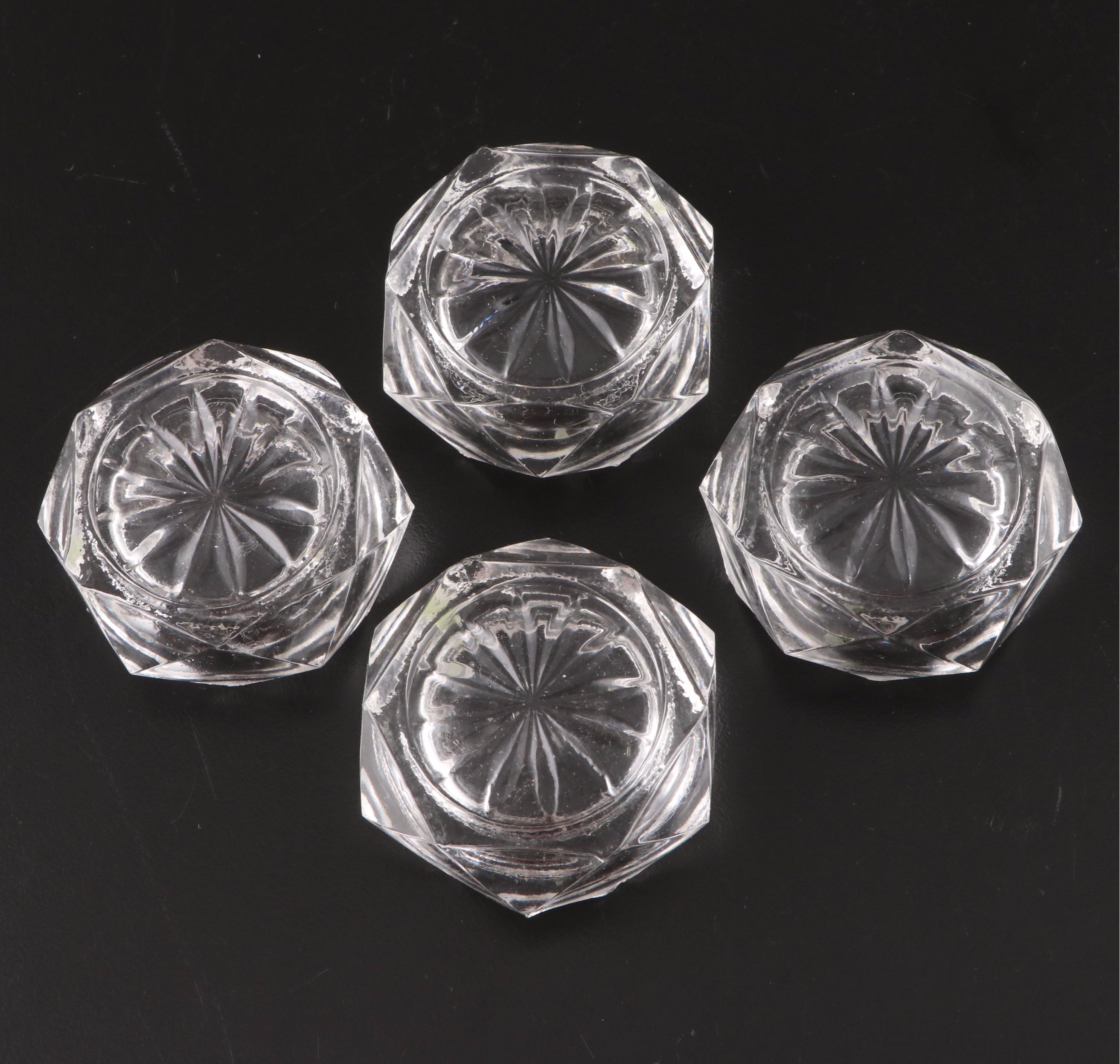 Knife Rests with Pressed Glass Individual Salt Cellars