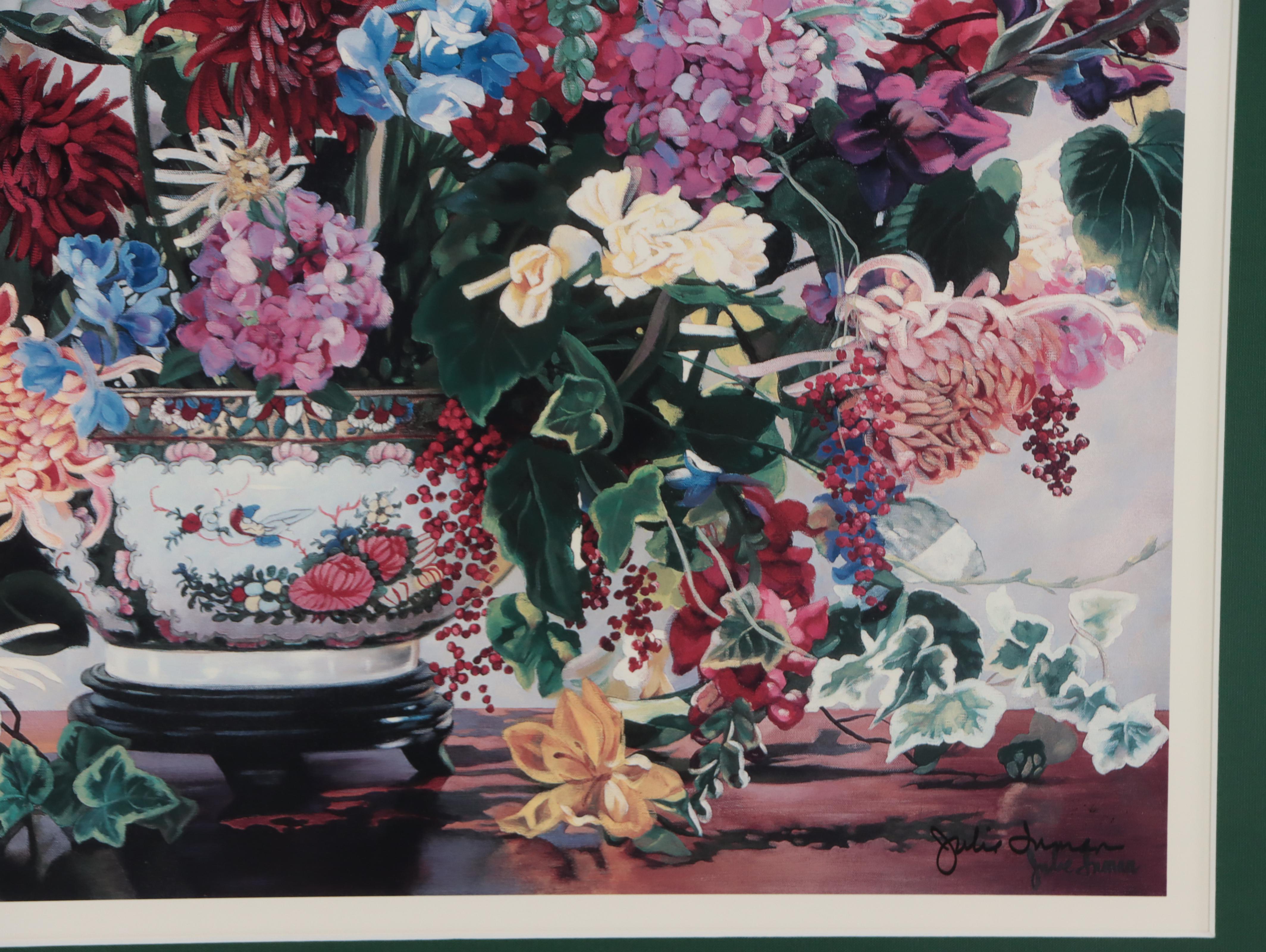 Julie Inman Floral Still Life Offset Lithograph "Bountiful"
