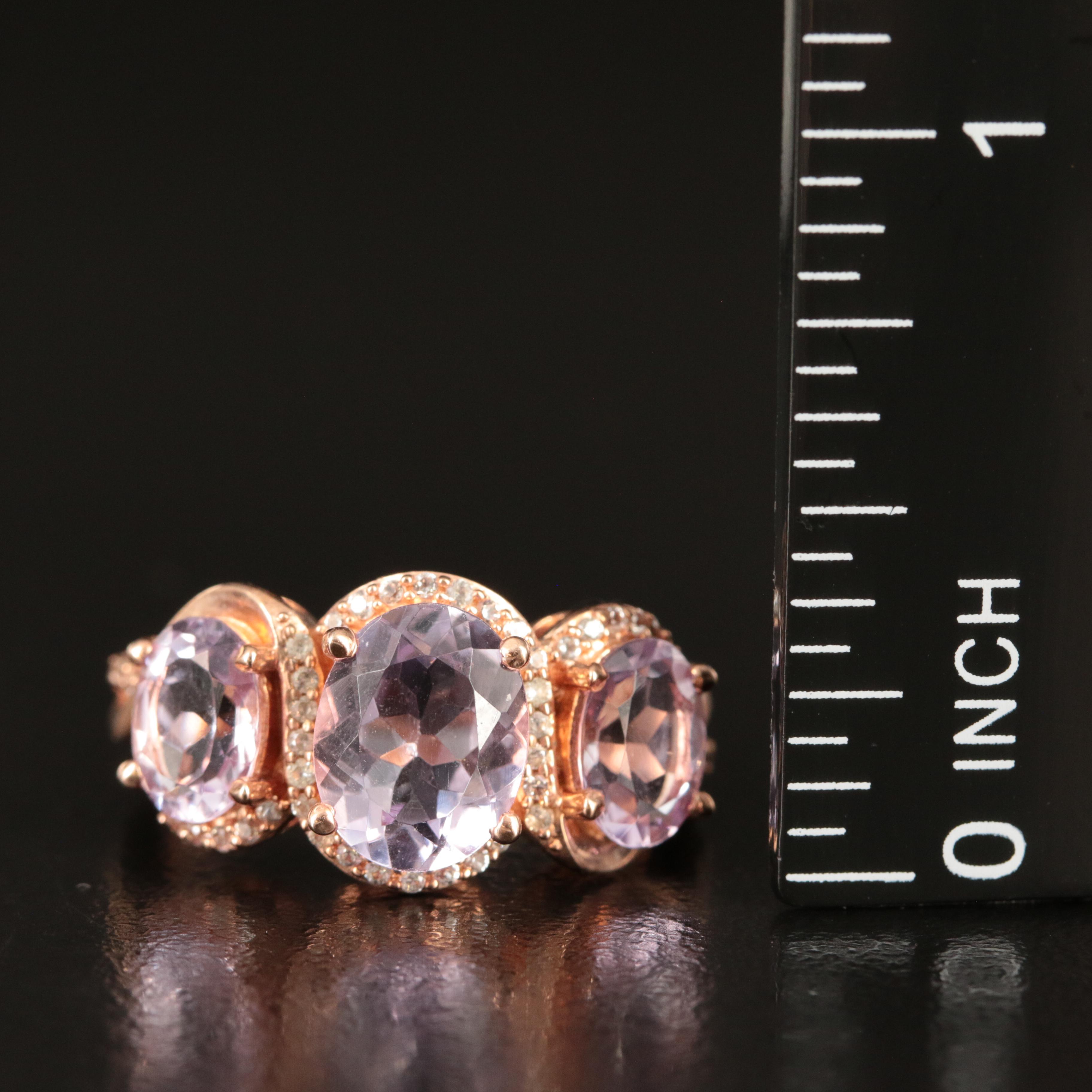 Sterling Amethyst and White Sapphire Ring