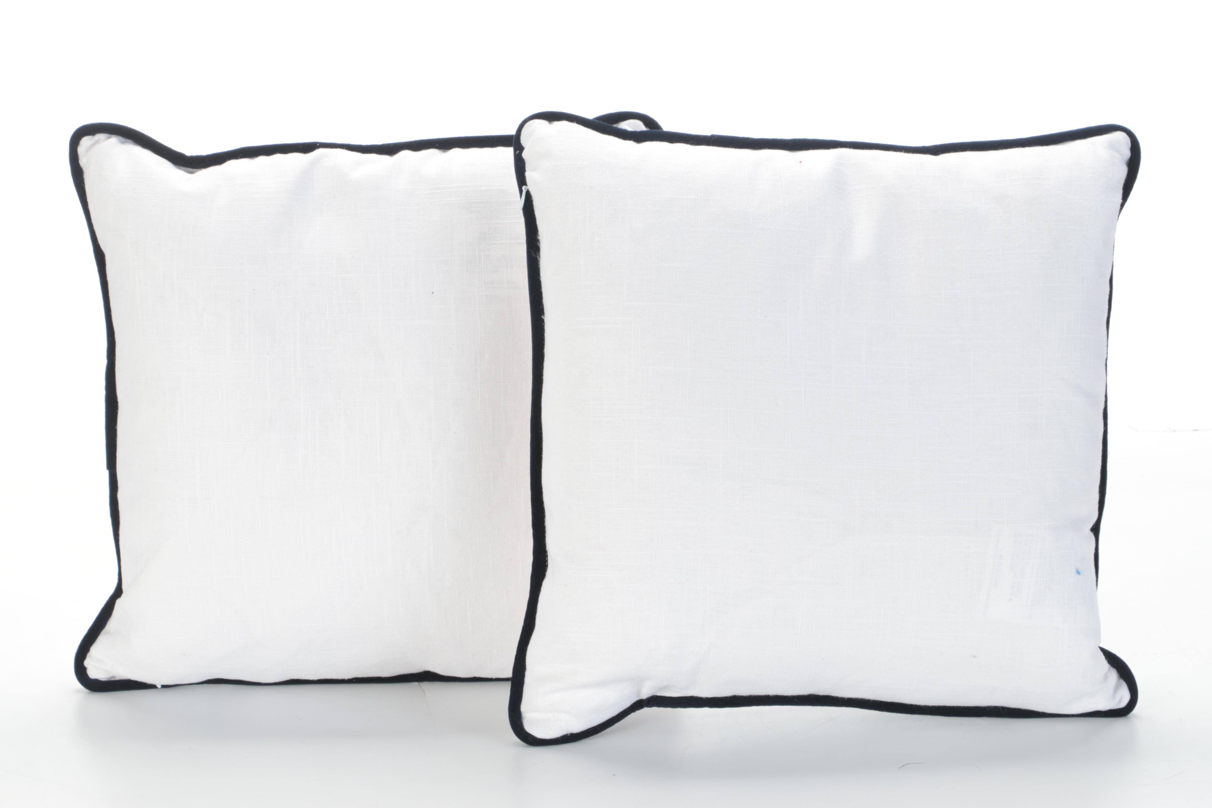 Sally Eckman Roberts Ming Vase & Peonies, Ginger Jar Embroidered Accent Pillows