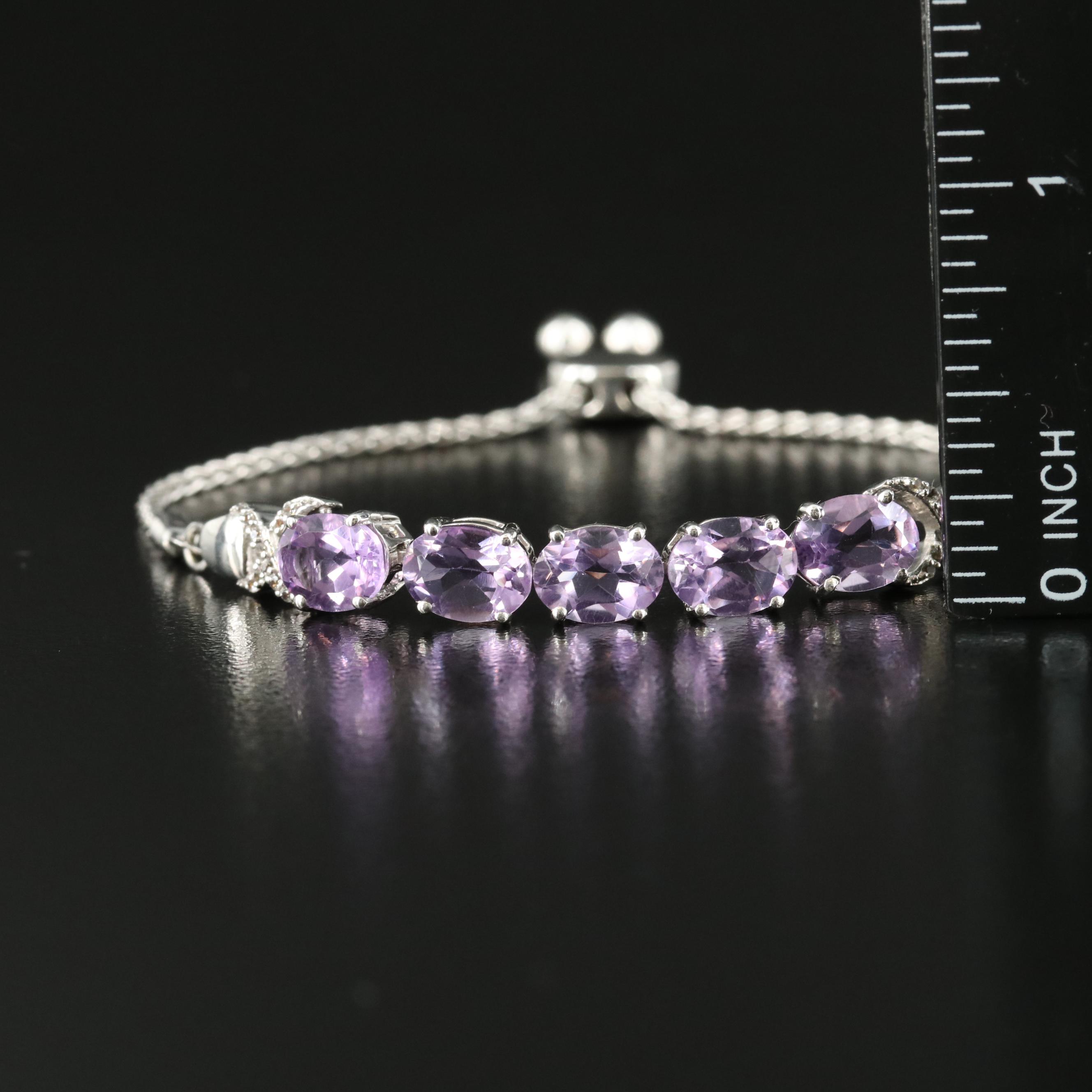 Sterling Amethyst and Topaz Bracelet