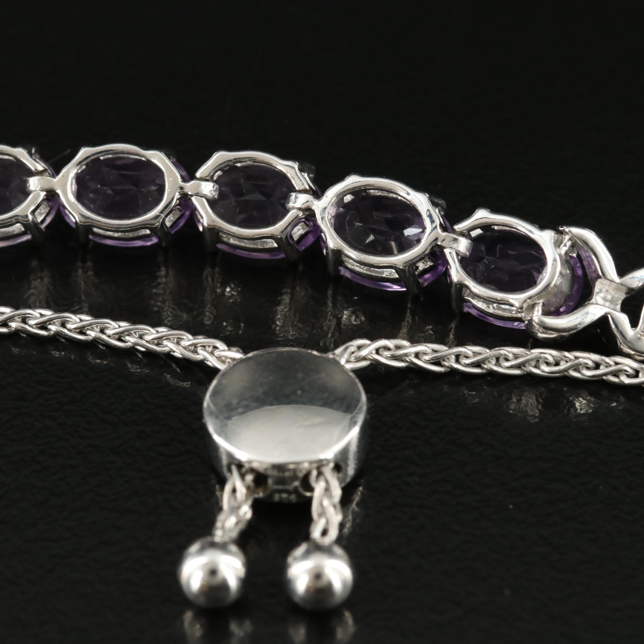 Sterling Amethyst and Topaz Bracelet