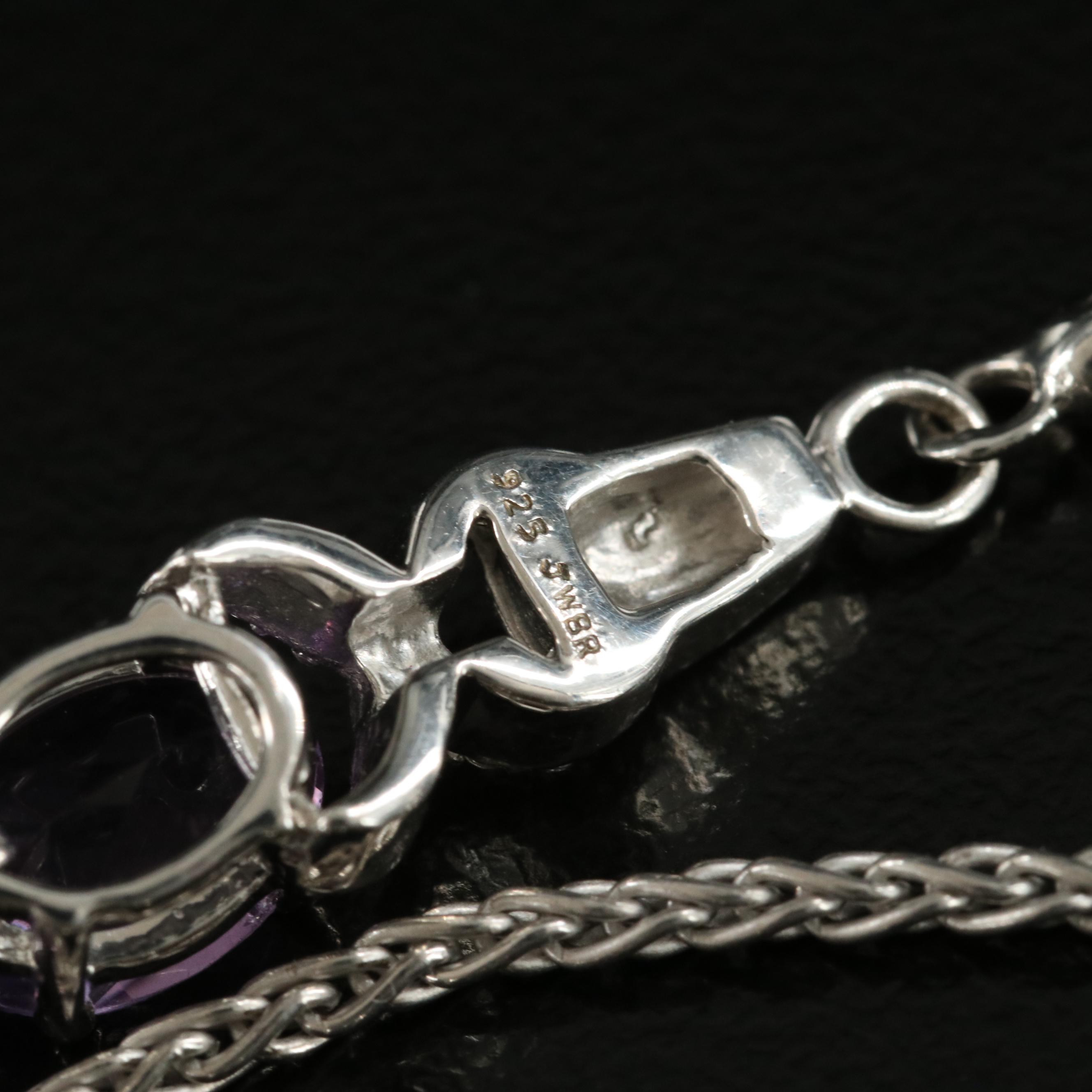 Sterling Amethyst and Topaz Bracelet