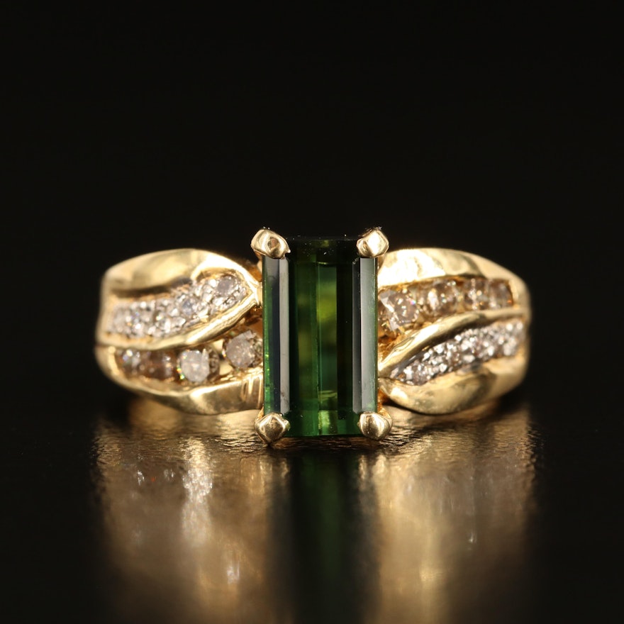 14K Tourmaline and Diamond Ring