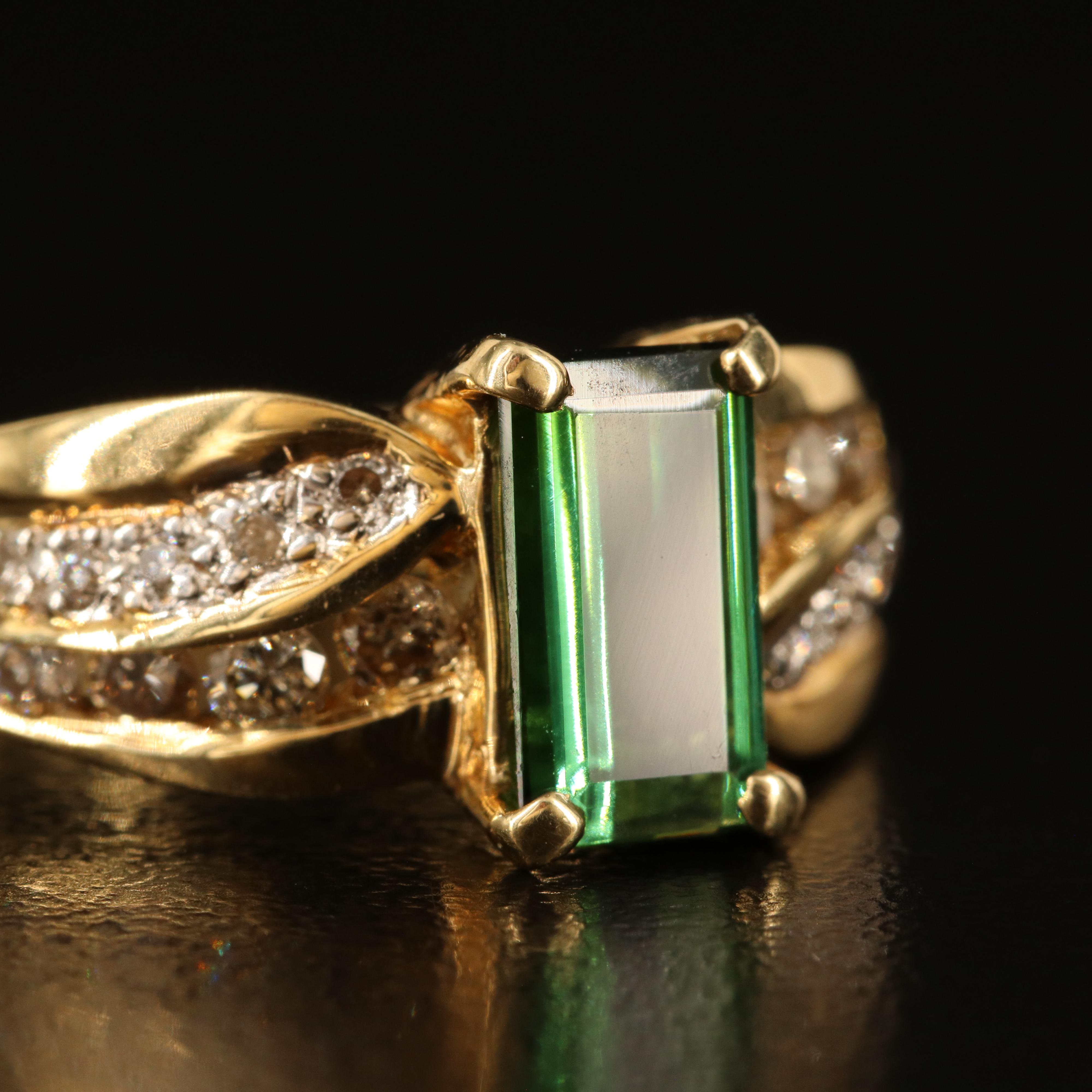 14K Tourmaline and Diamond Ring