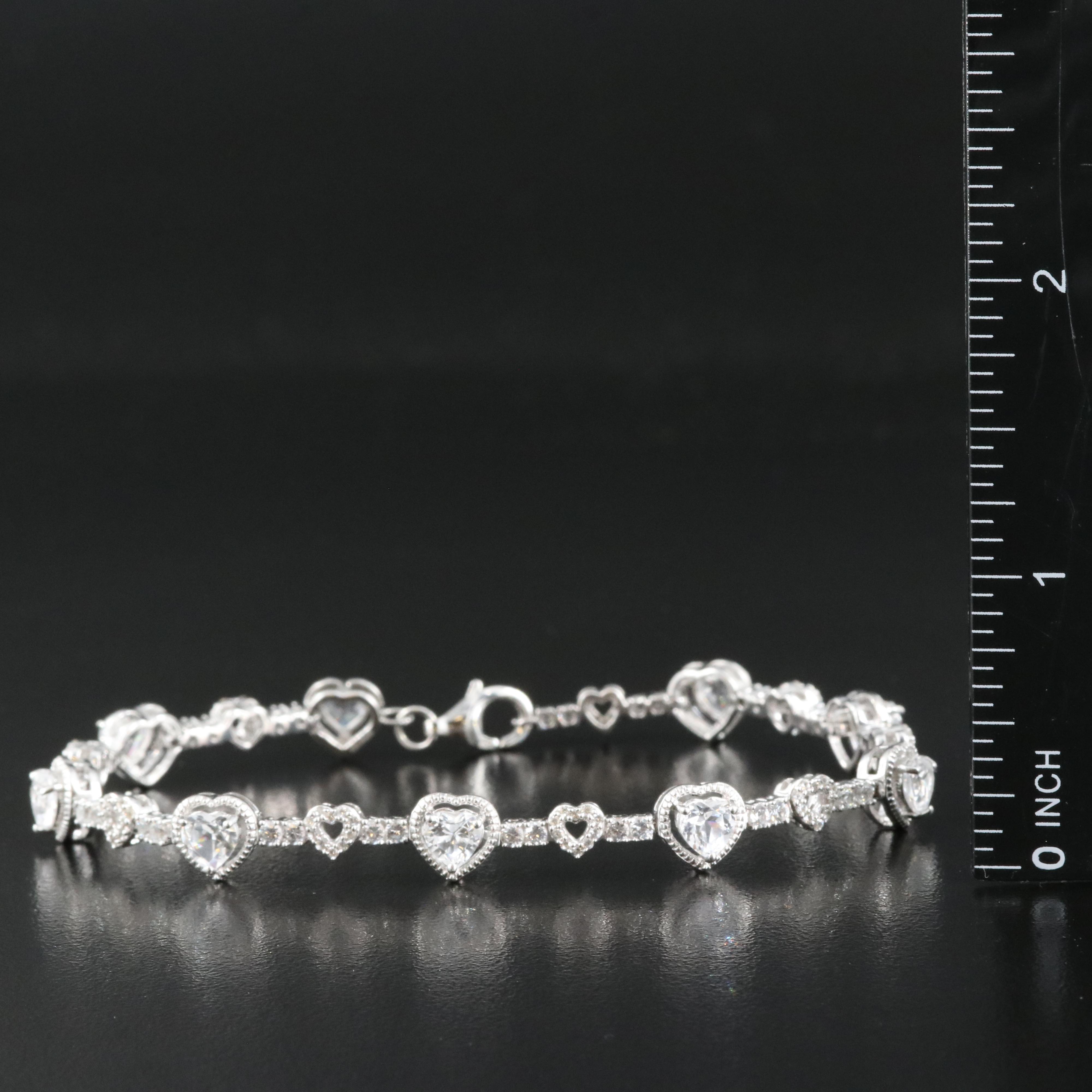 Sterling Sapphire Heart Bracelet