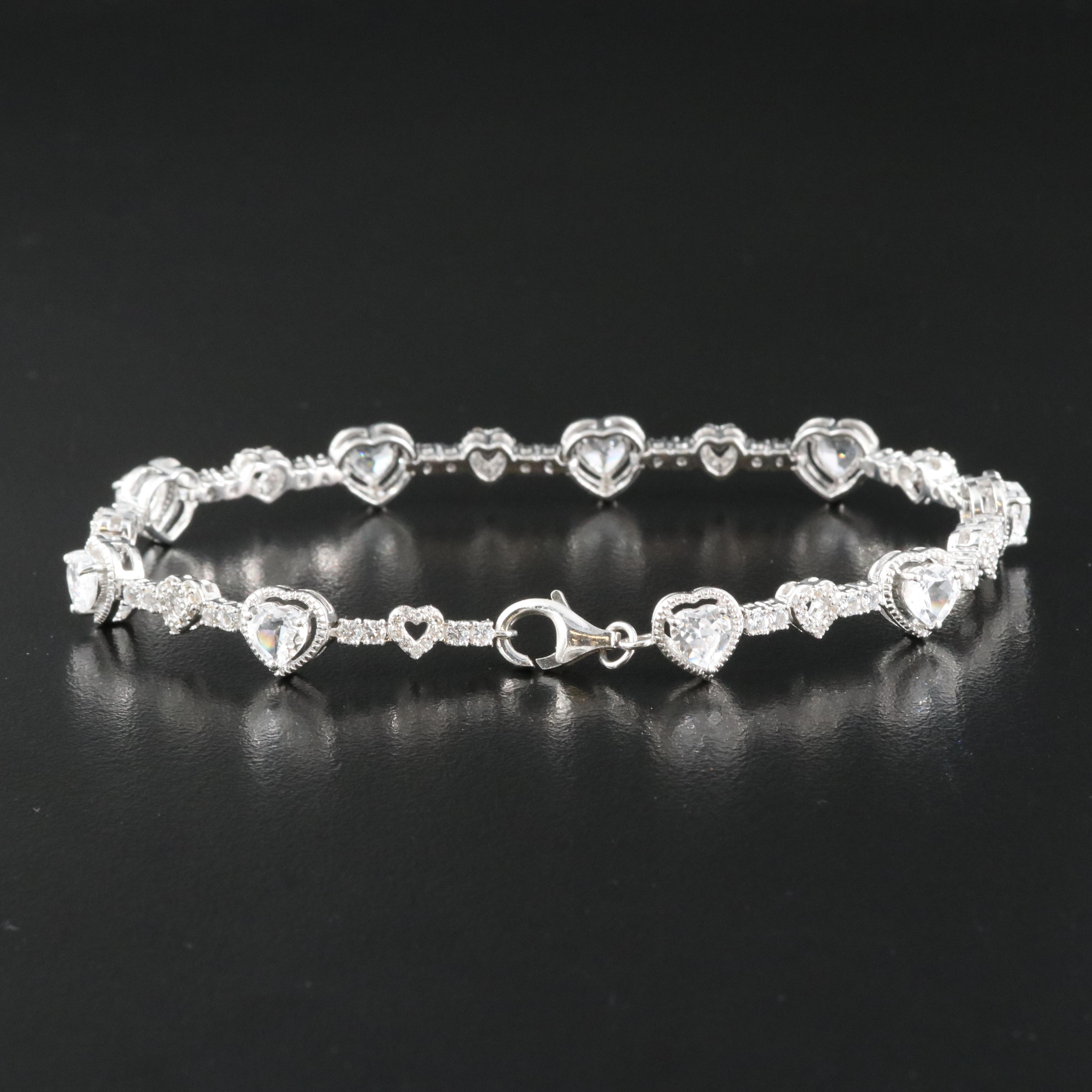 Sterling Sapphire Heart Bracelet