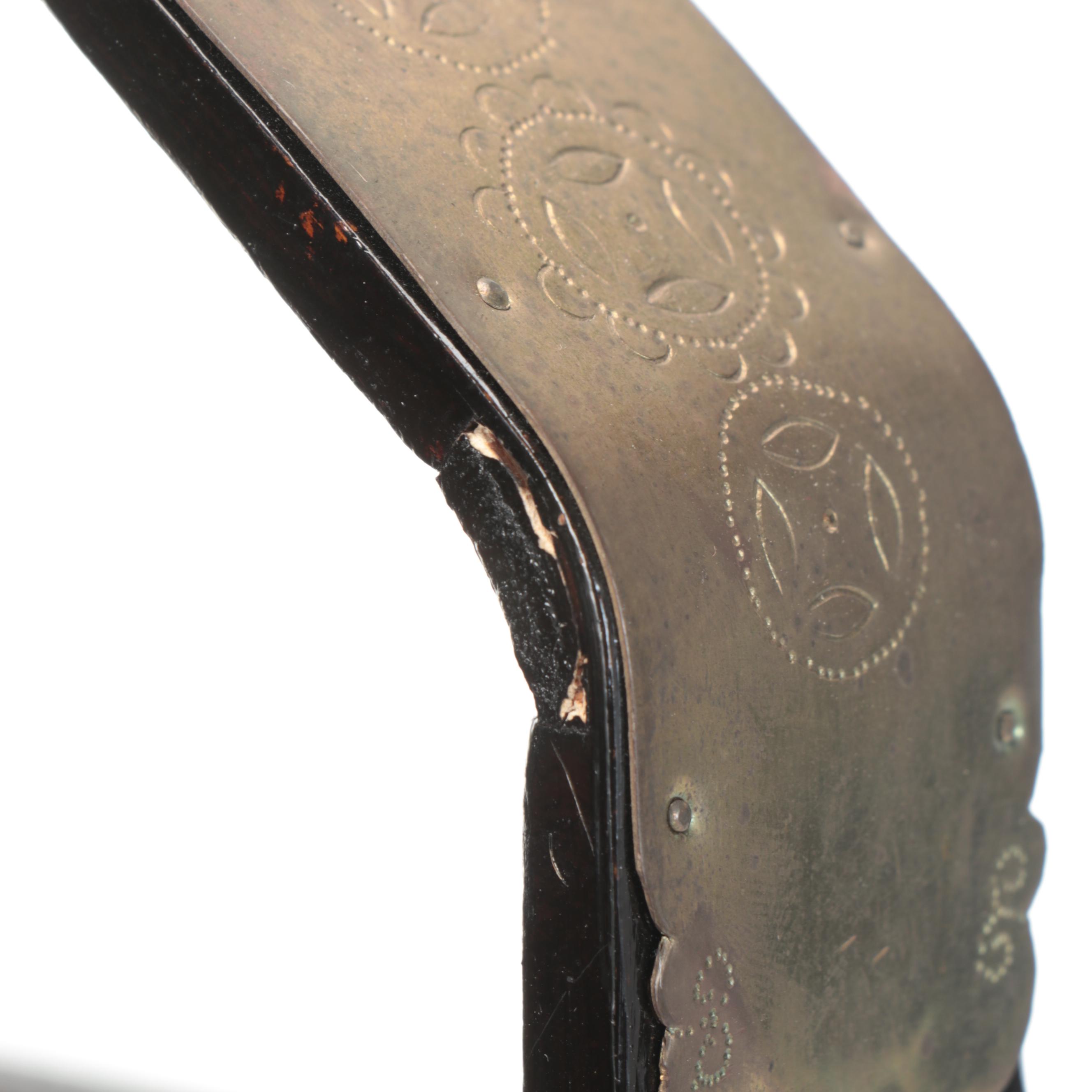 Chinese Wood, Cane and Brass Three-Stack Basket