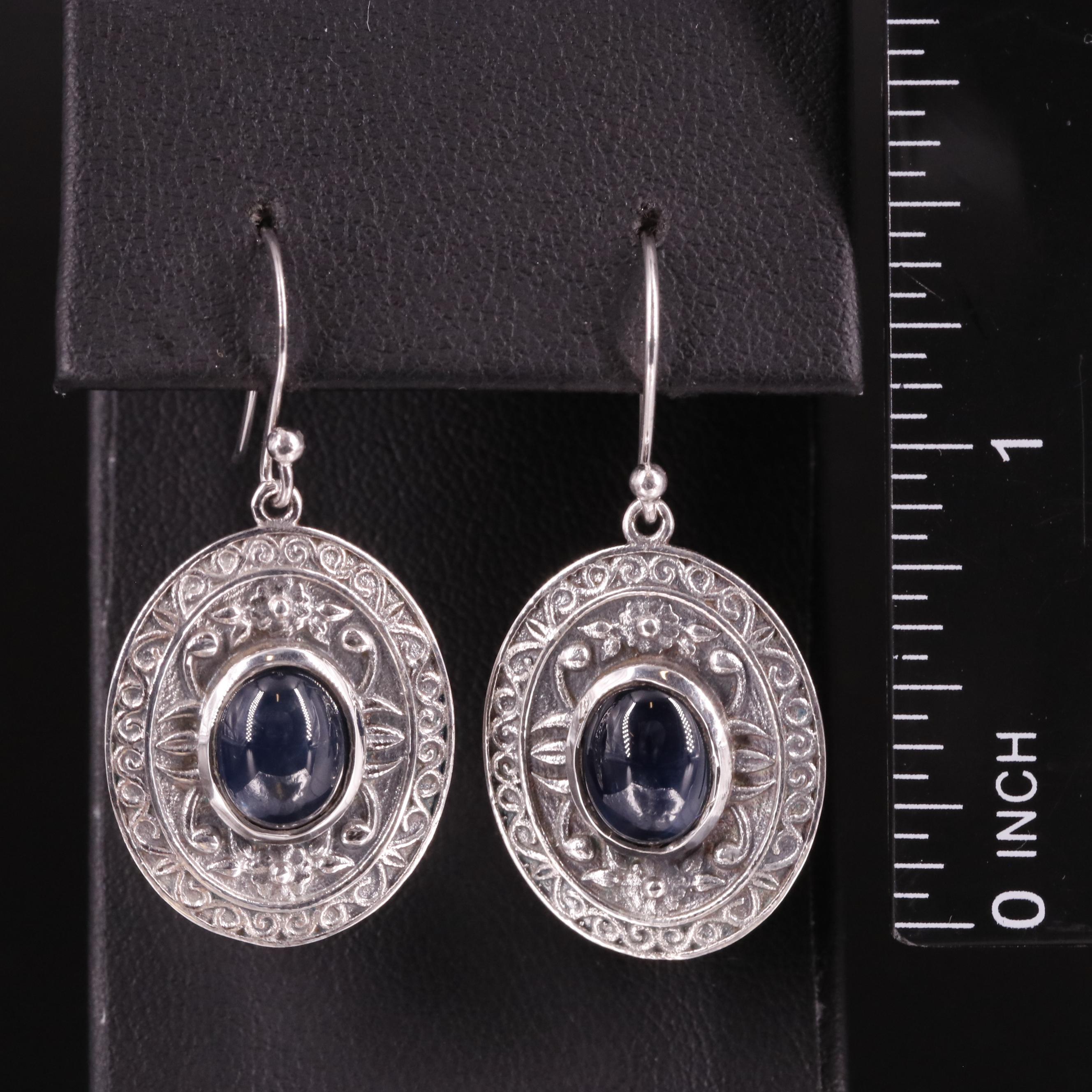 Sterling Sapphire Drop Earrings