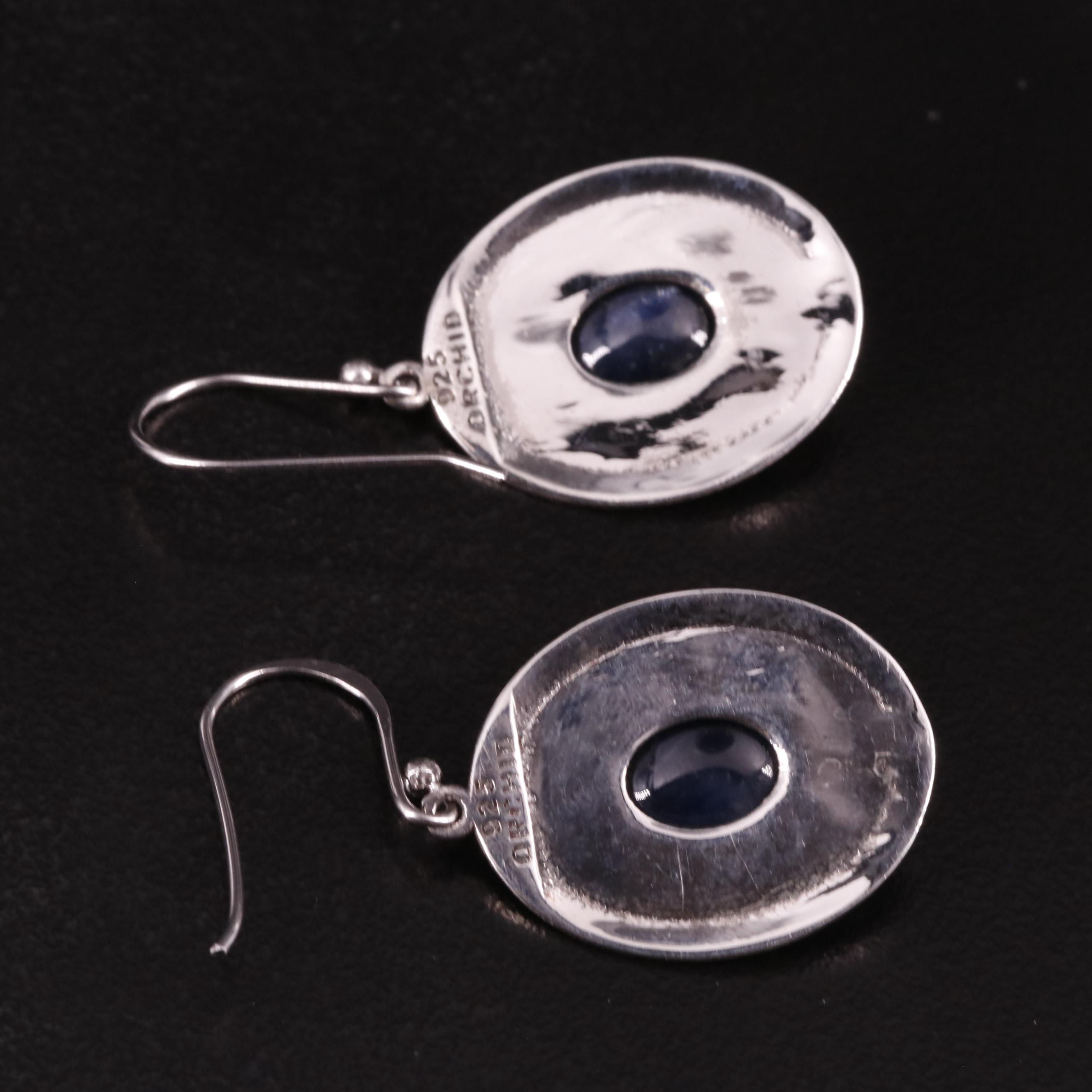 Sterling Sapphire Drop Earrings