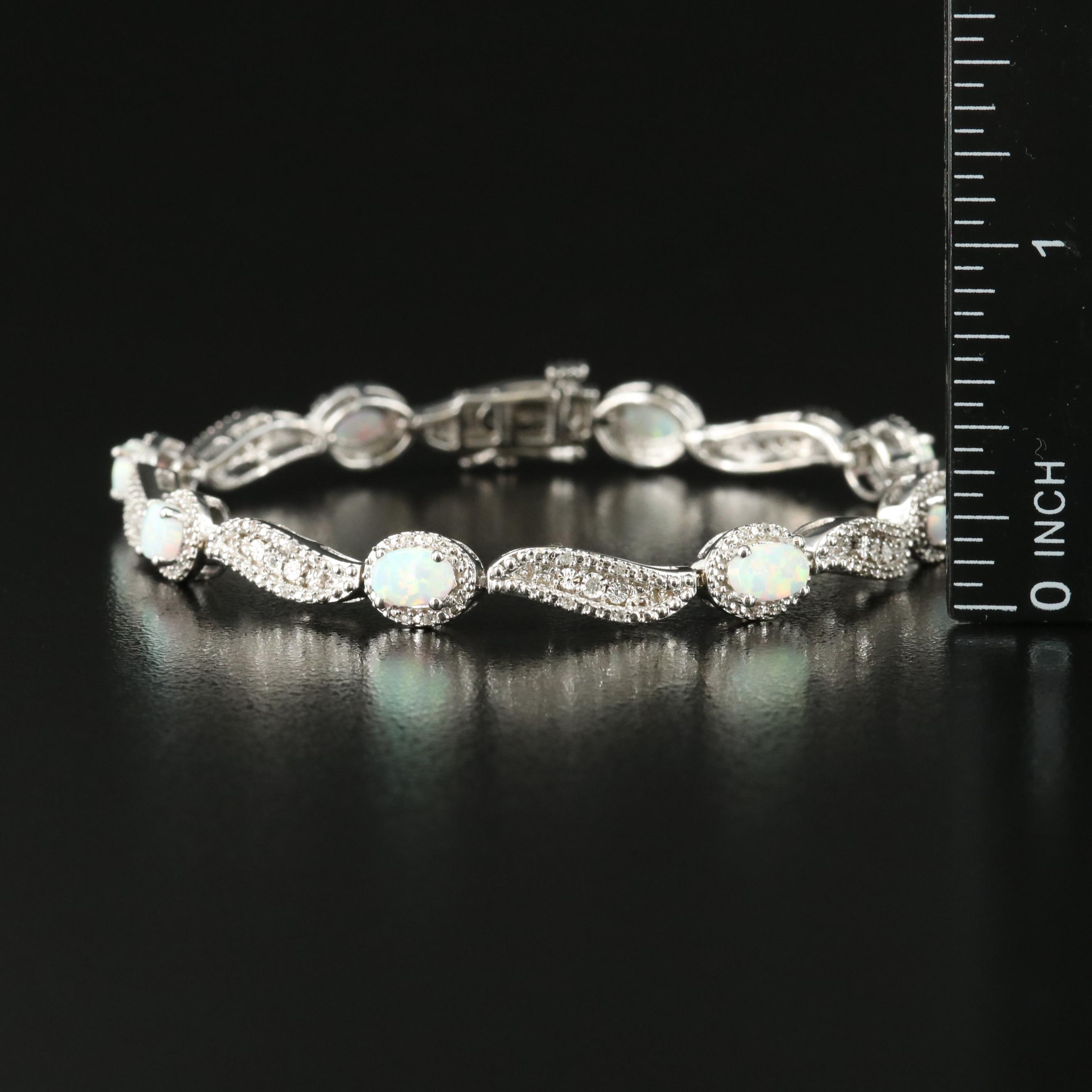 Sterling Opal and Topaz Bracelet