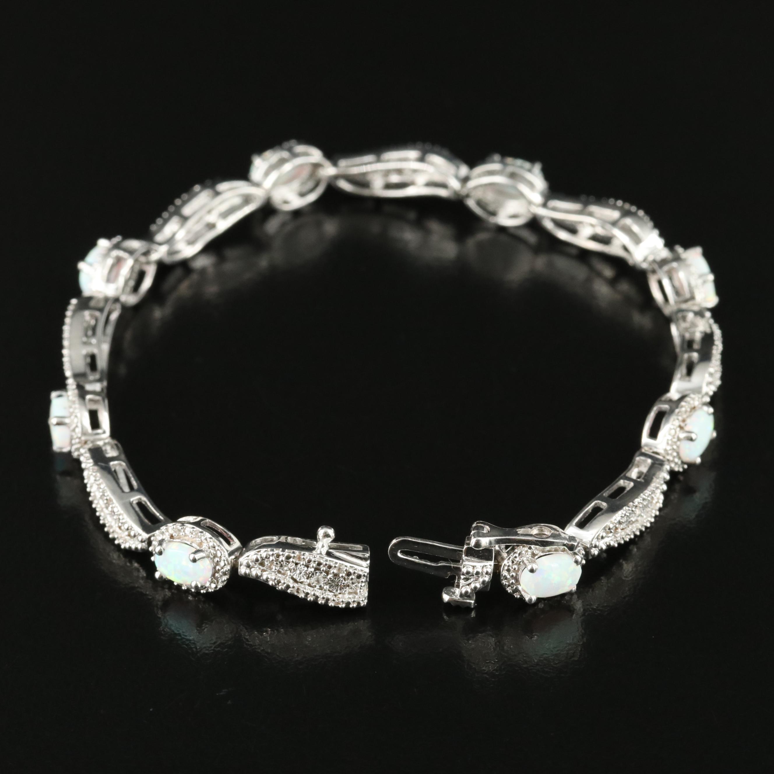 Sterling Opal and Topaz Bracelet