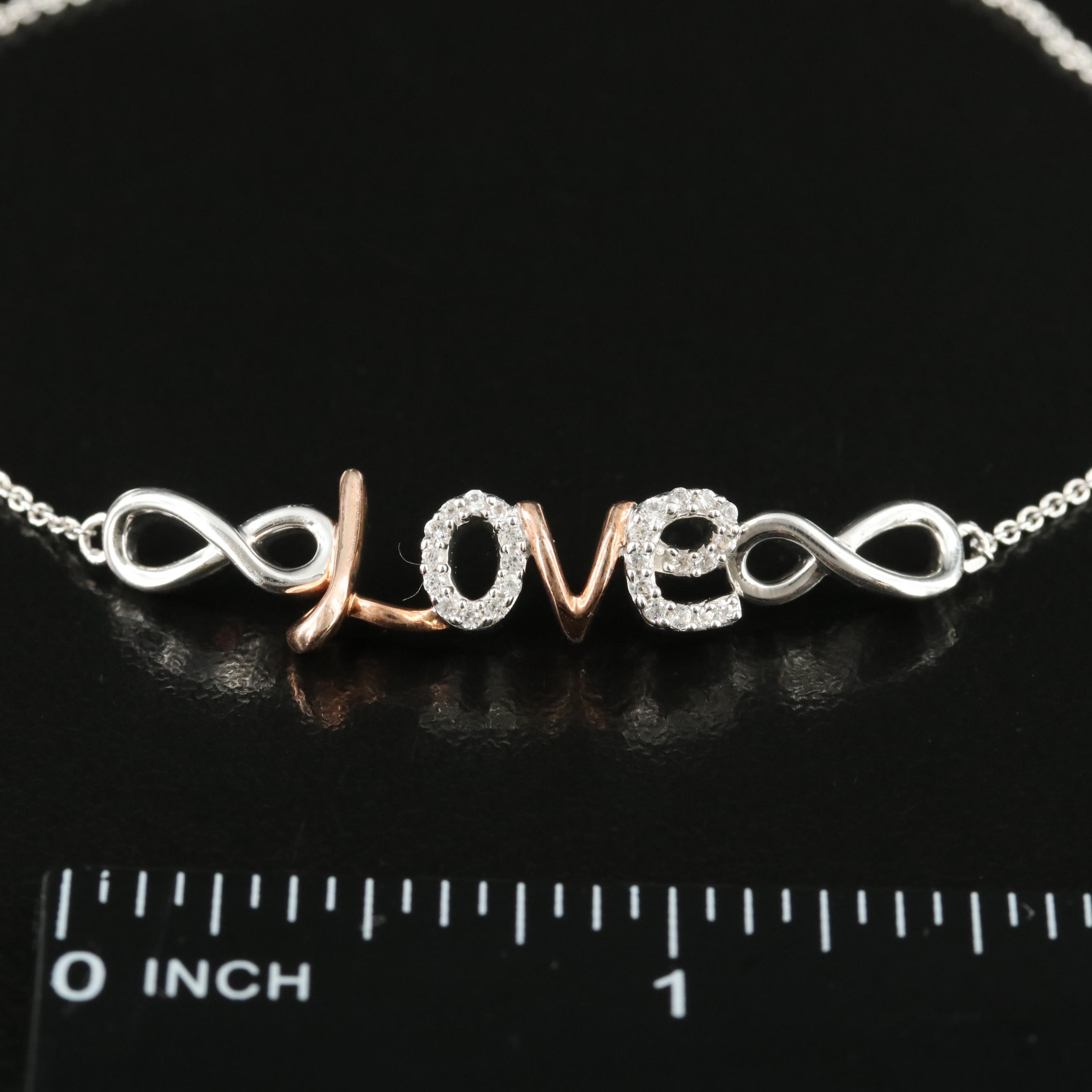 Sterling Sapphire Love and Infinity Bracelet