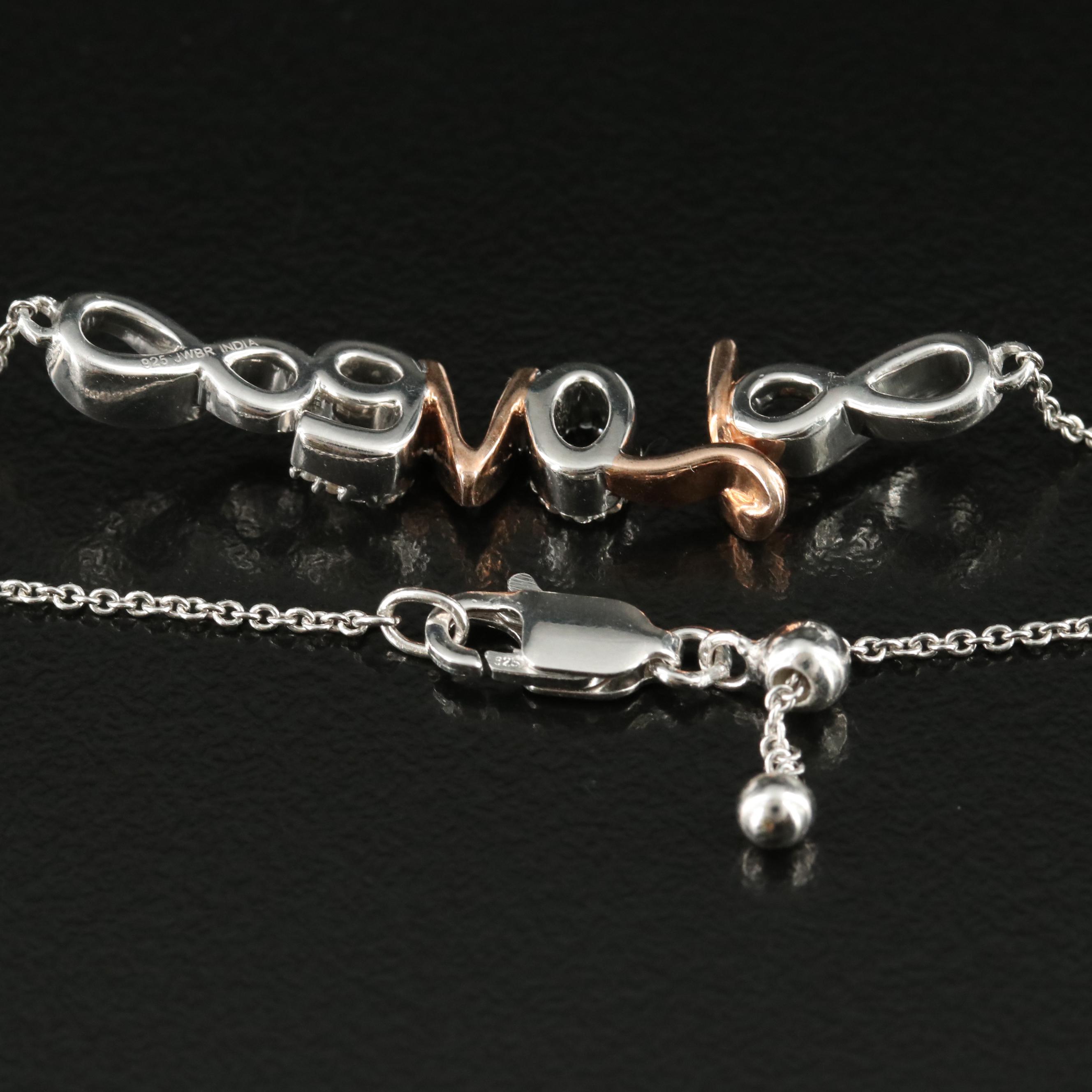 Sterling Sapphire Love and Infinity Bracelet