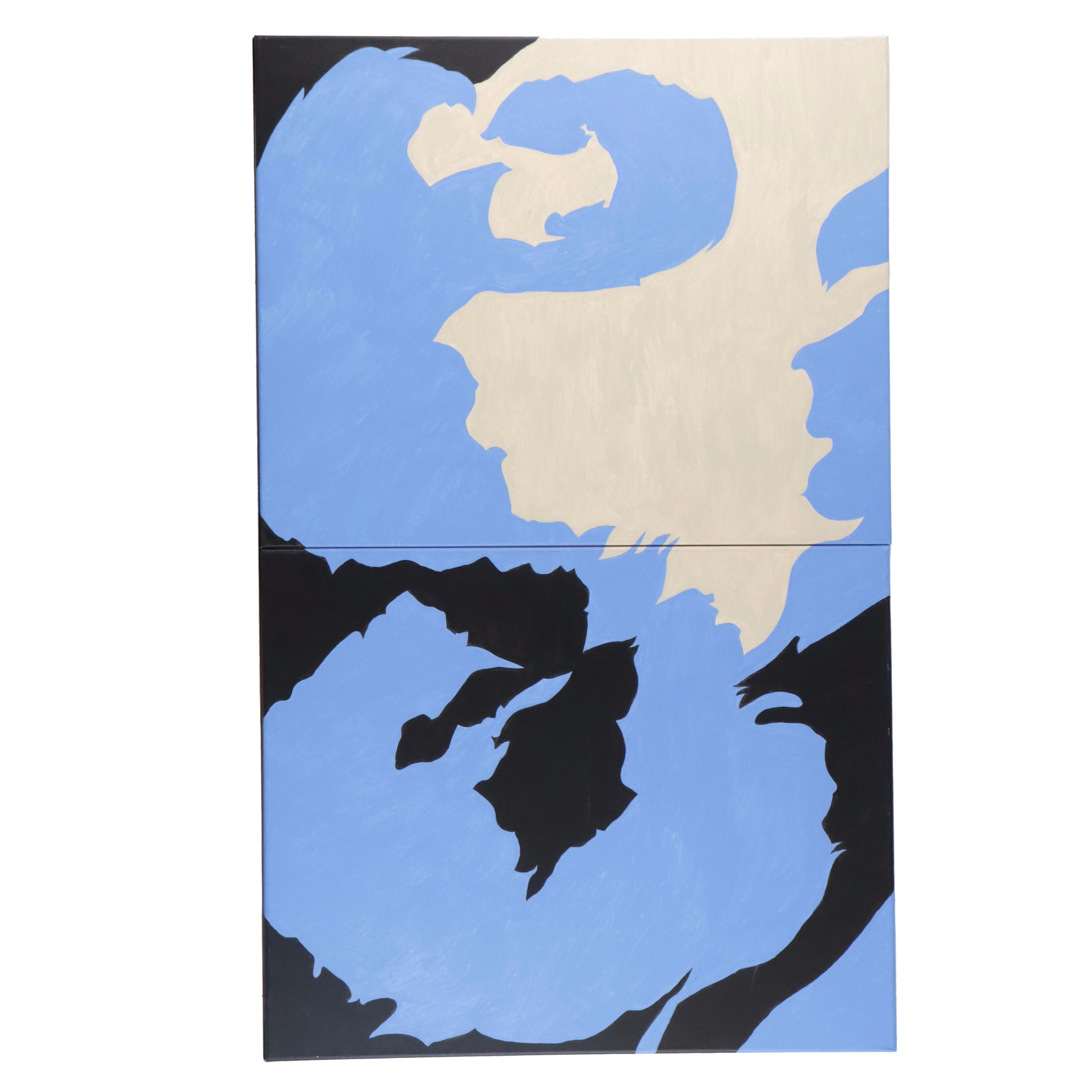 Non-Objective Abstract Acrylic Painting After Jack Youngerman, 21st Century