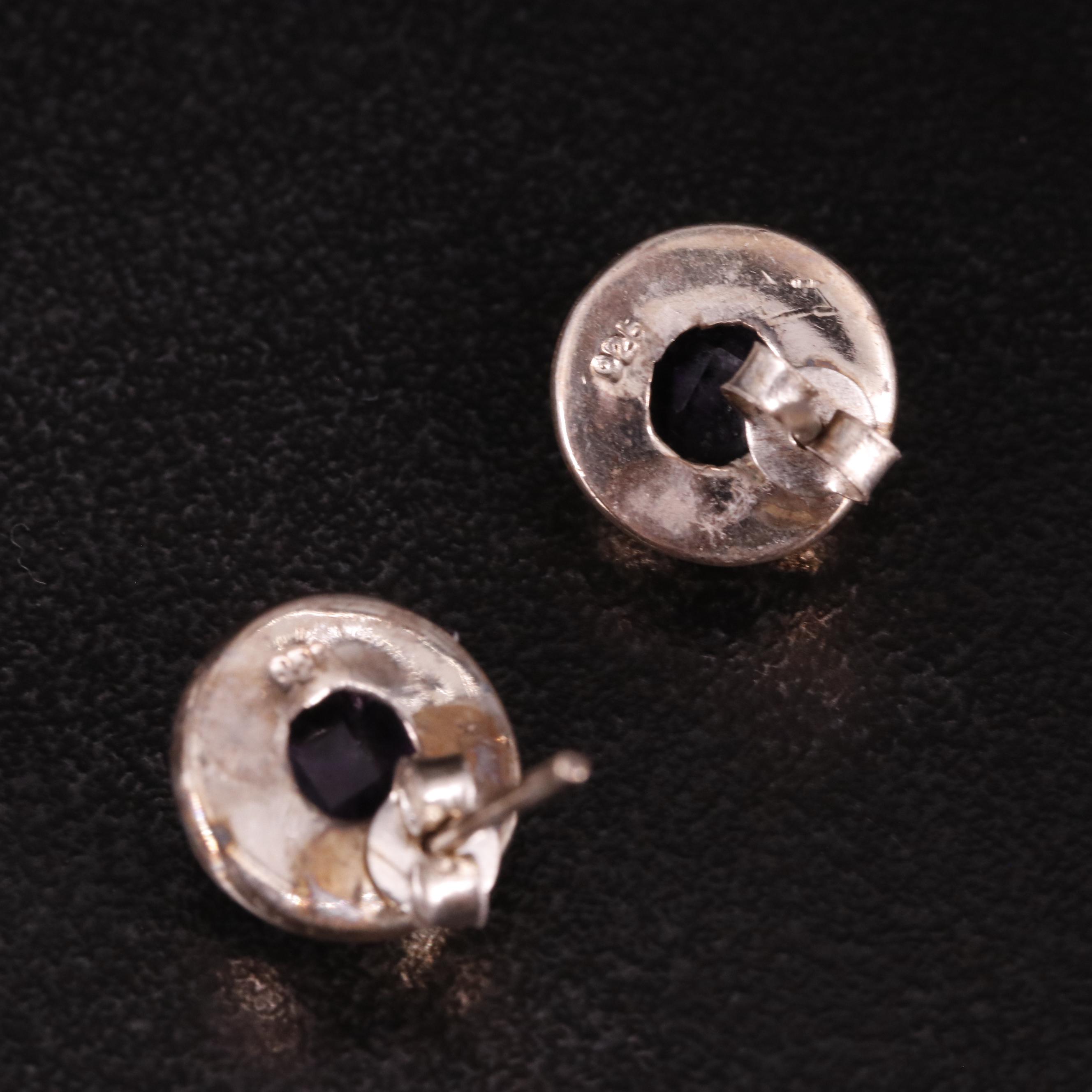 Sterling Amethyst Stud Earrings