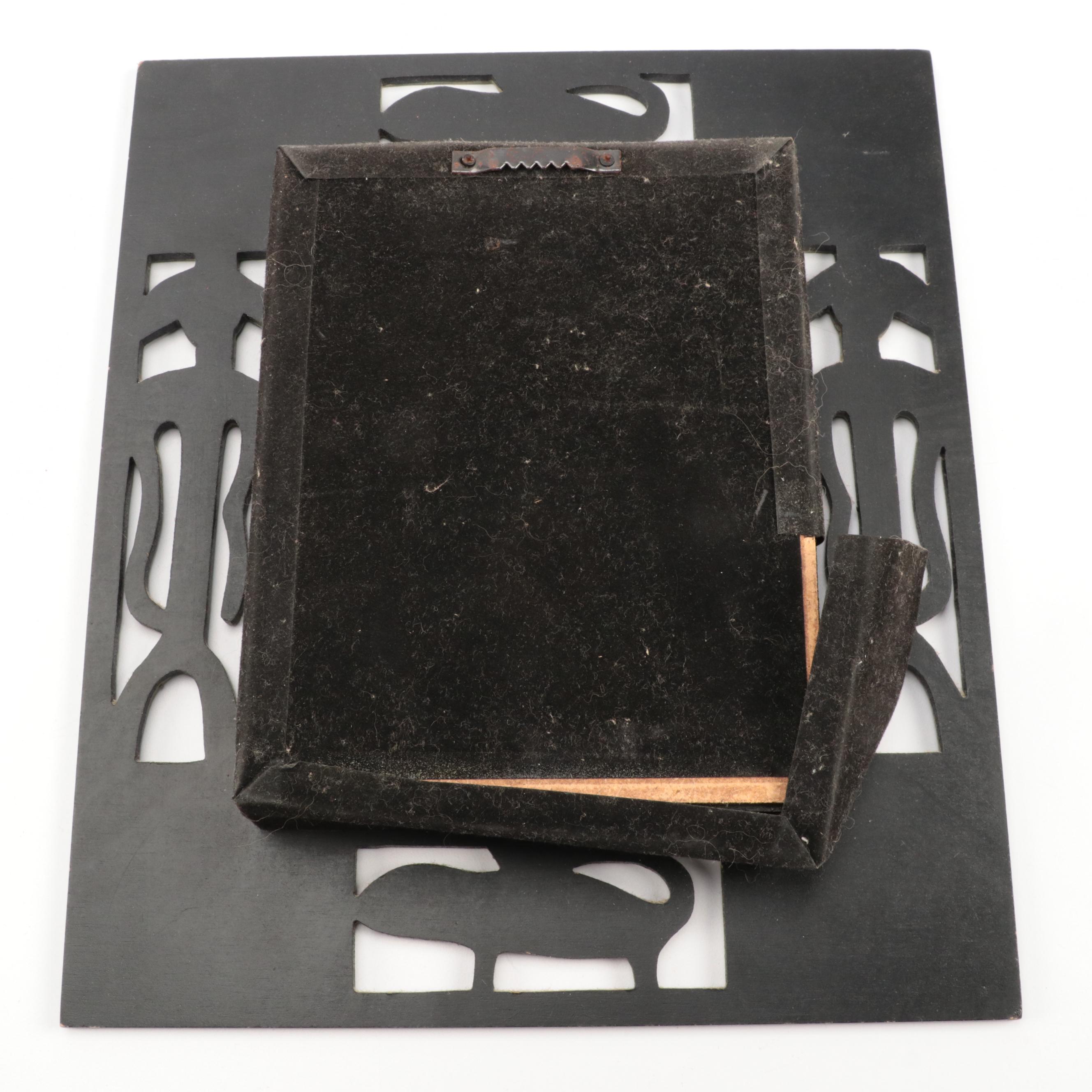 African Style Framed Mask Wall Décor with Metal Goldfish Lantern