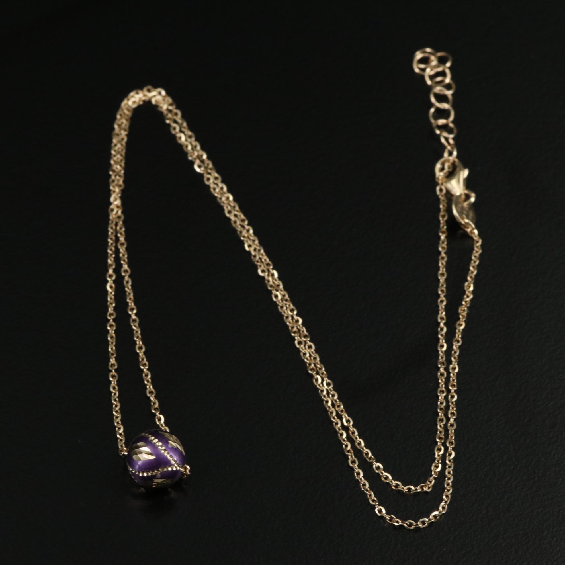 14K Ball Pendant Necklace