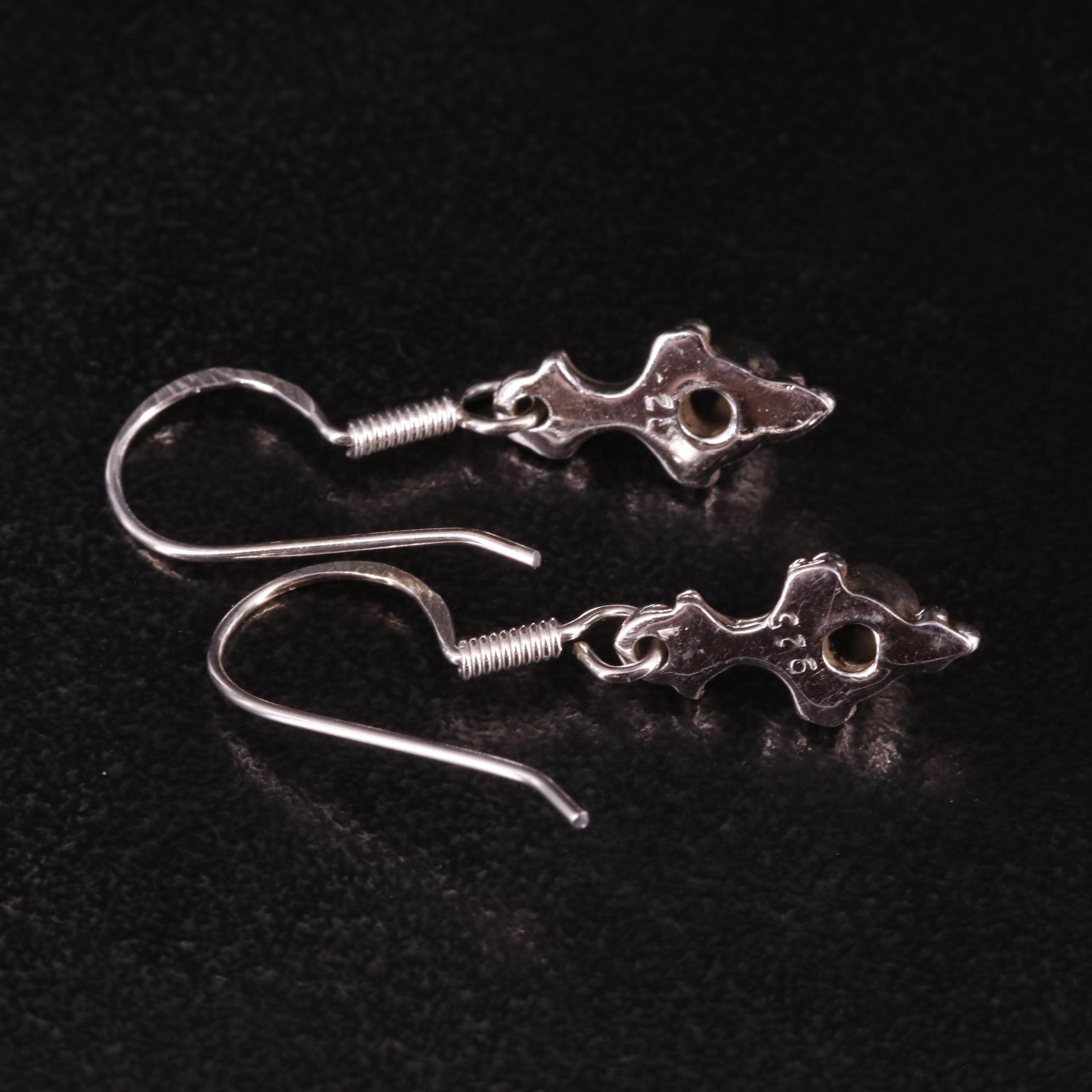 Sterling Sapphire Drop Earrings