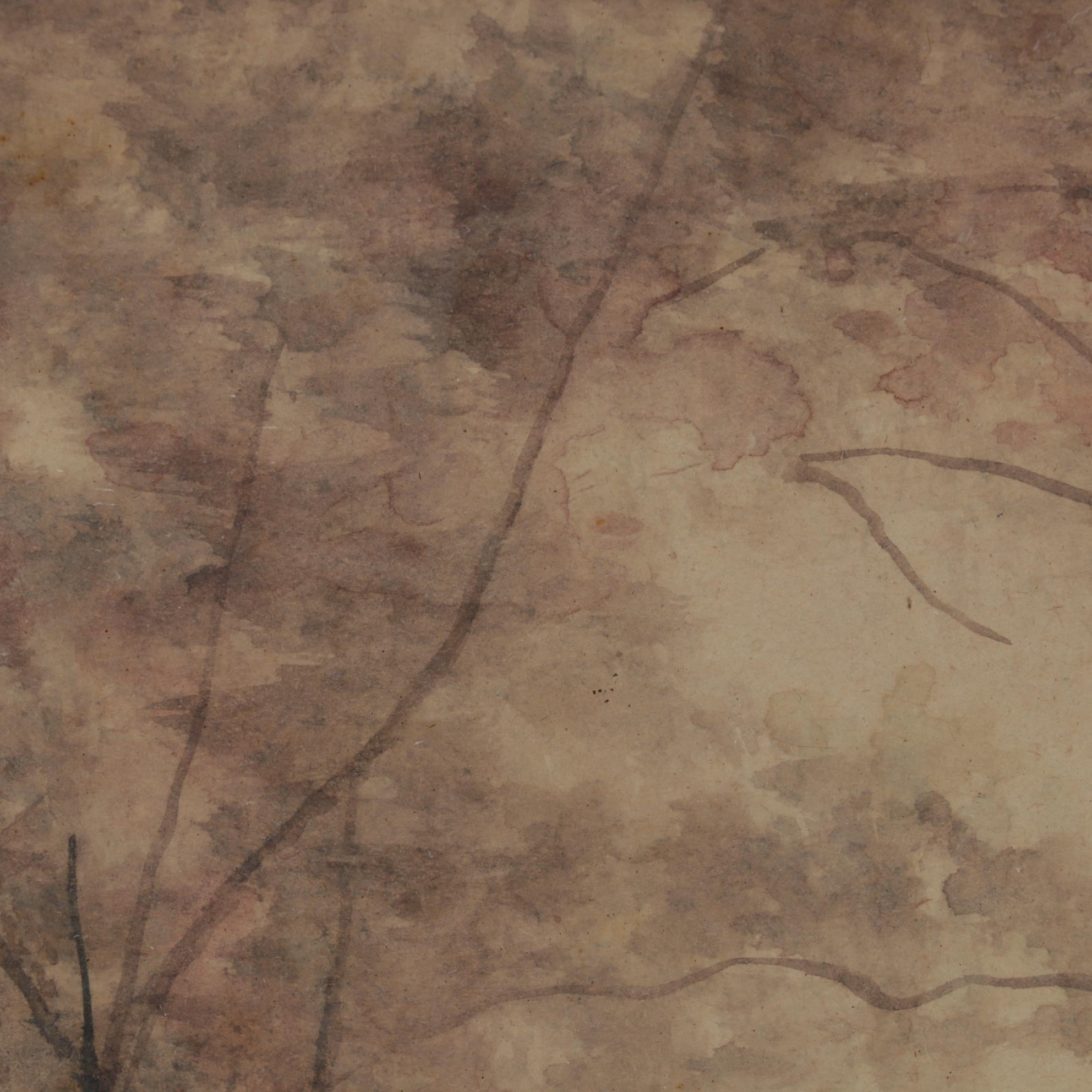 "As the Sun Went Down at Summerland Beach" Watercolor Painting, Circa 1930