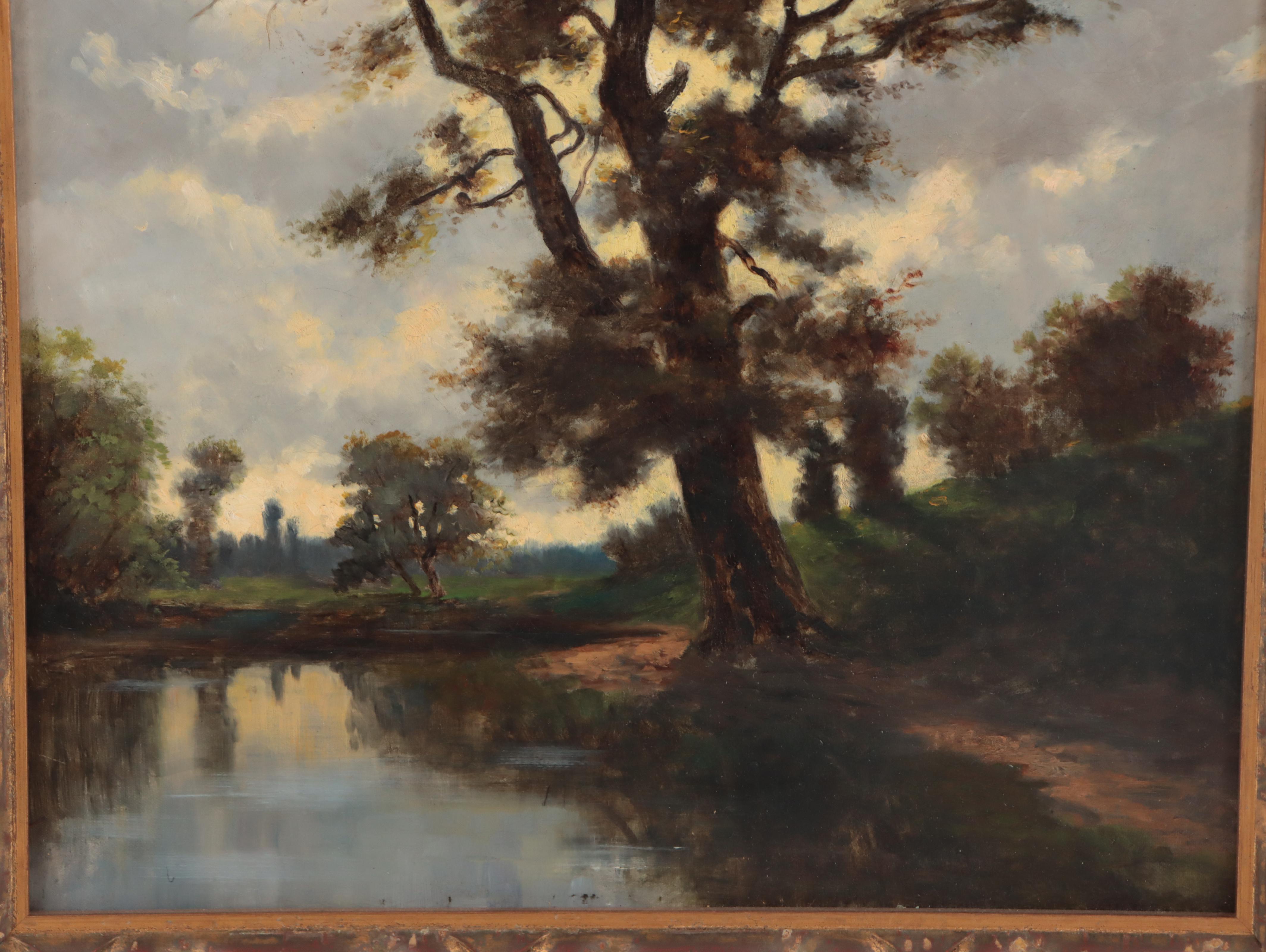 Painting of Countryside Landscape Attributed to Henri-Joseph Harpignies