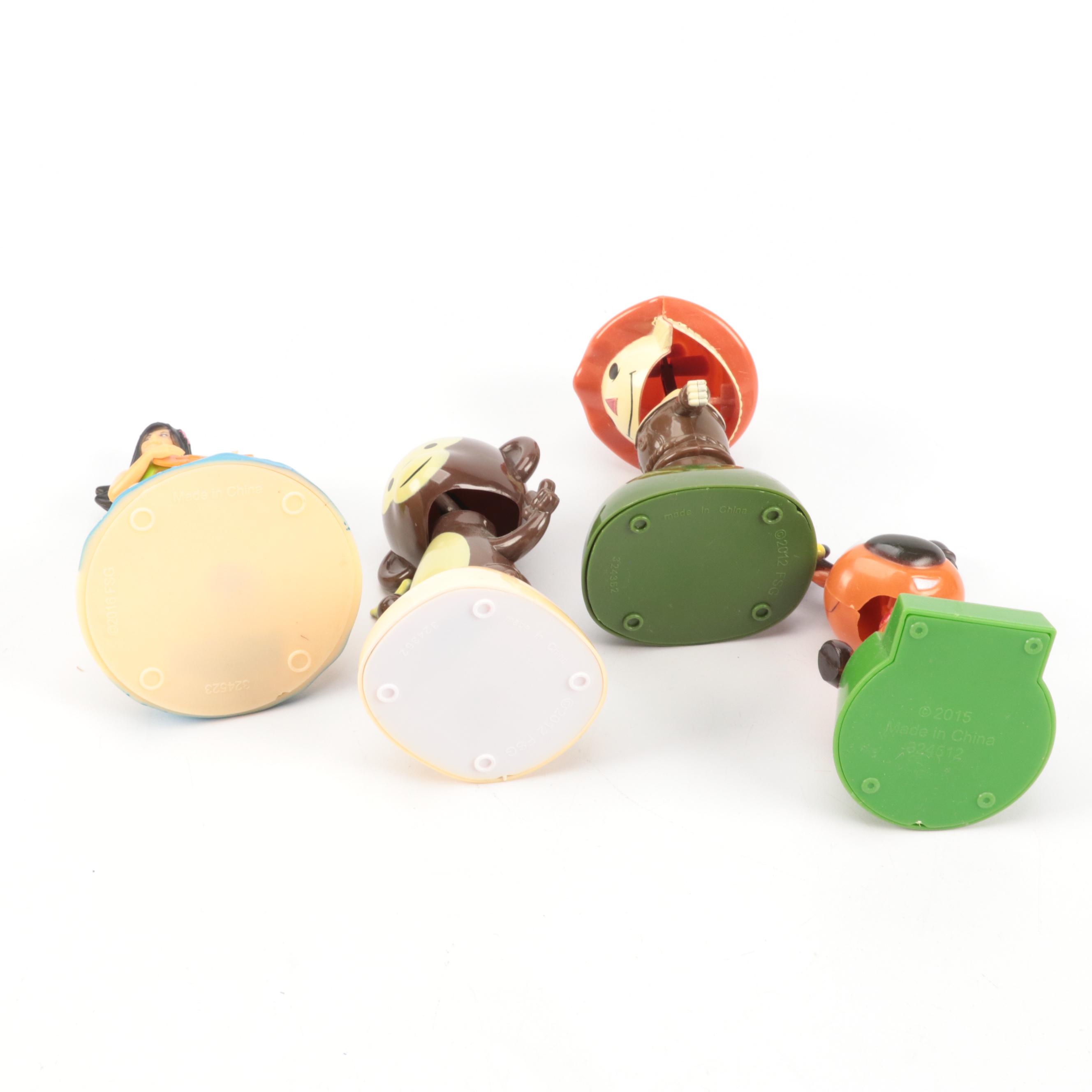 Holly Glass Party Lites Light Bulbs with Solar Power Dancing Figures