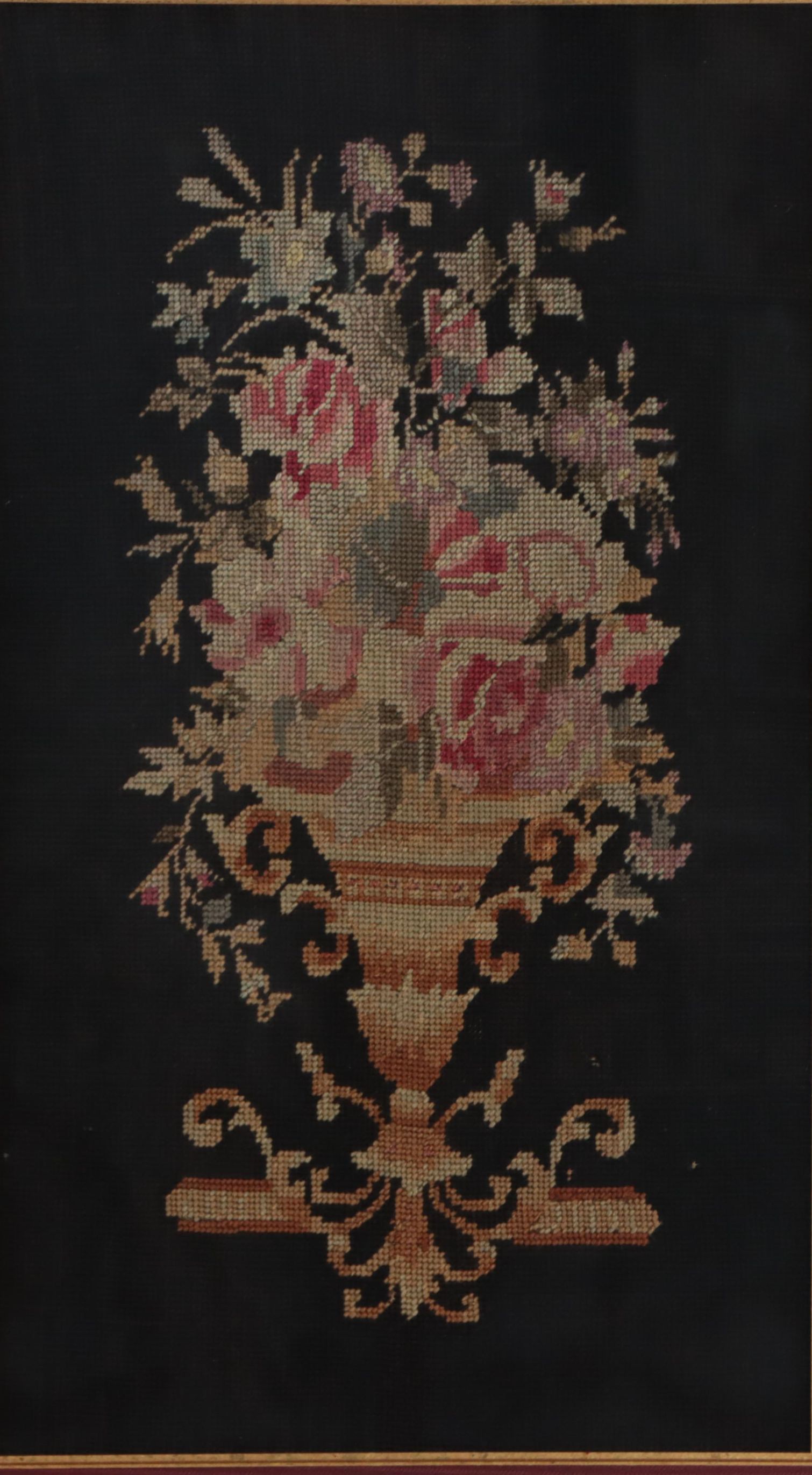 French School Floral Needlepoint Embroidery