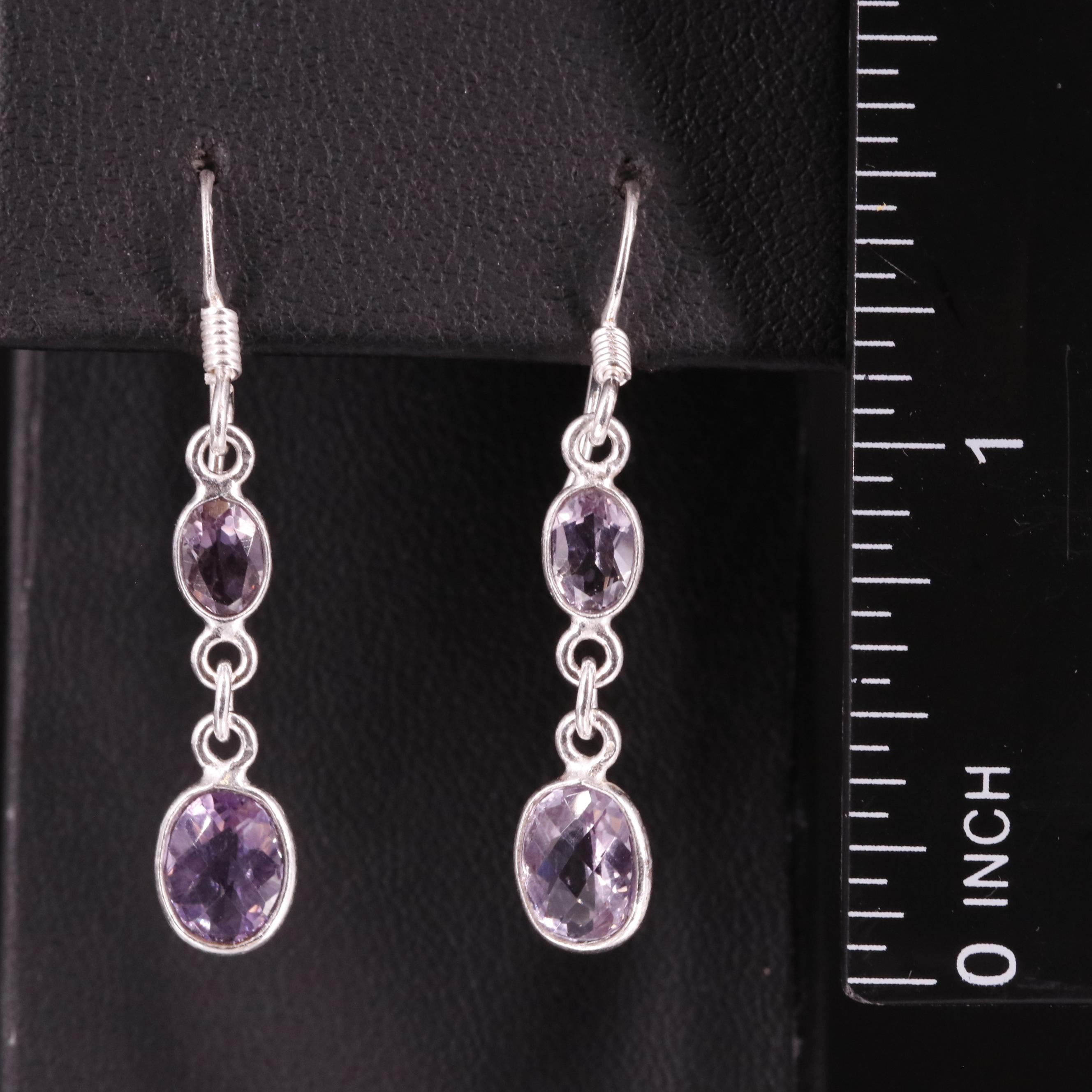 Sterling Amethyst Drop Earrings