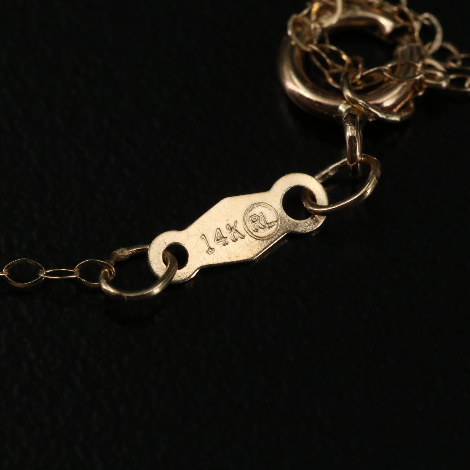 14K Beads with Heart Pendant Necklace