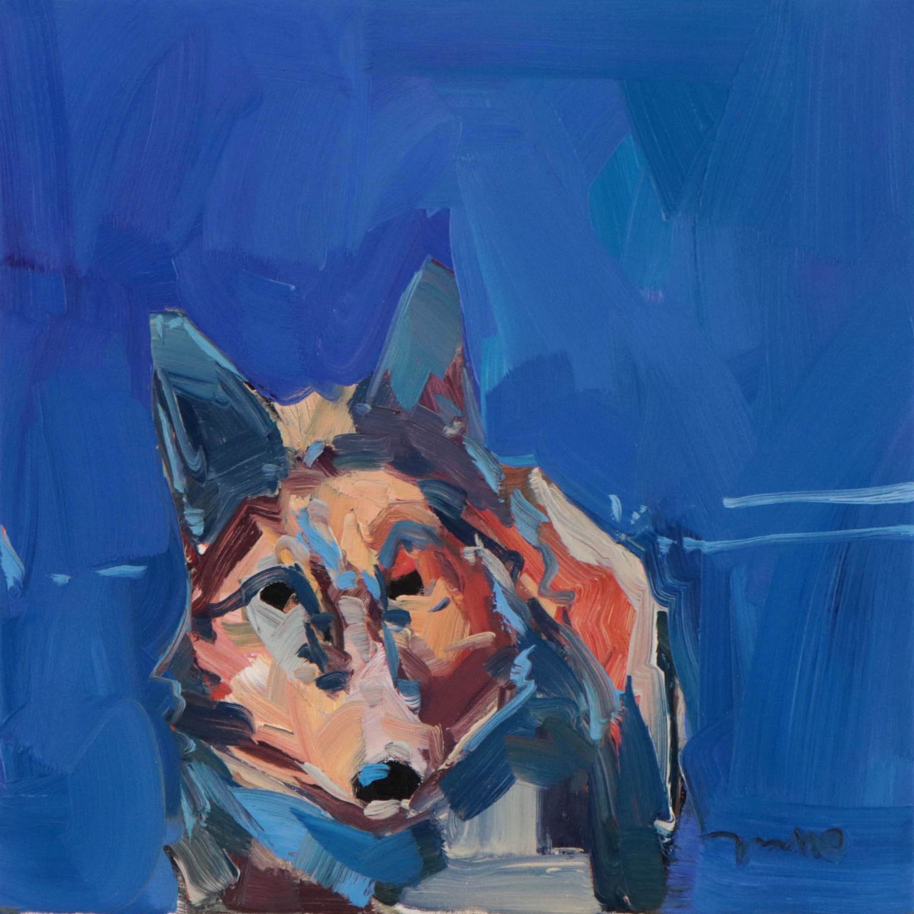 Jose Trujillo Oil Painting "The Lone Wolf," 2023