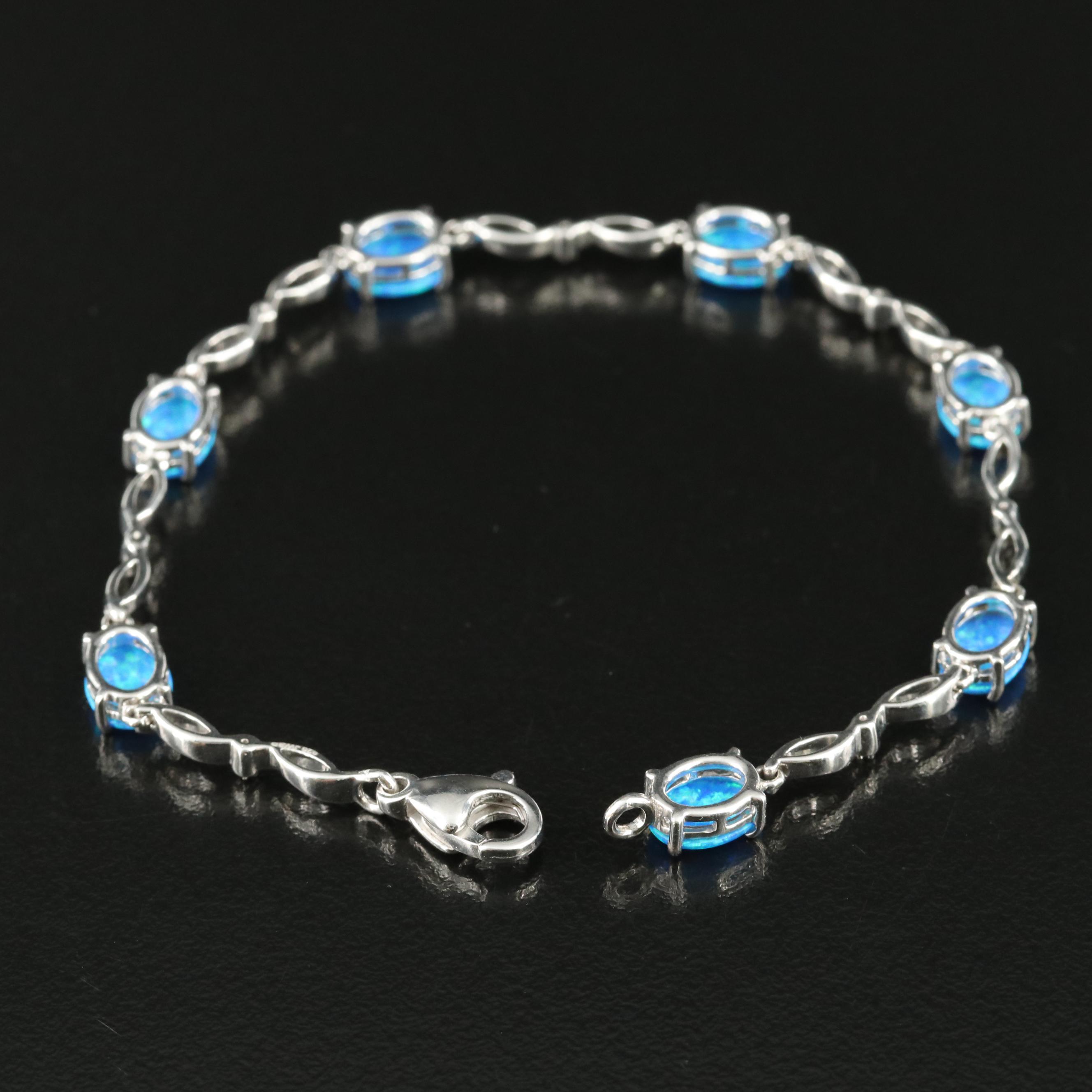 Sterling Opal and Topaz Bracelet