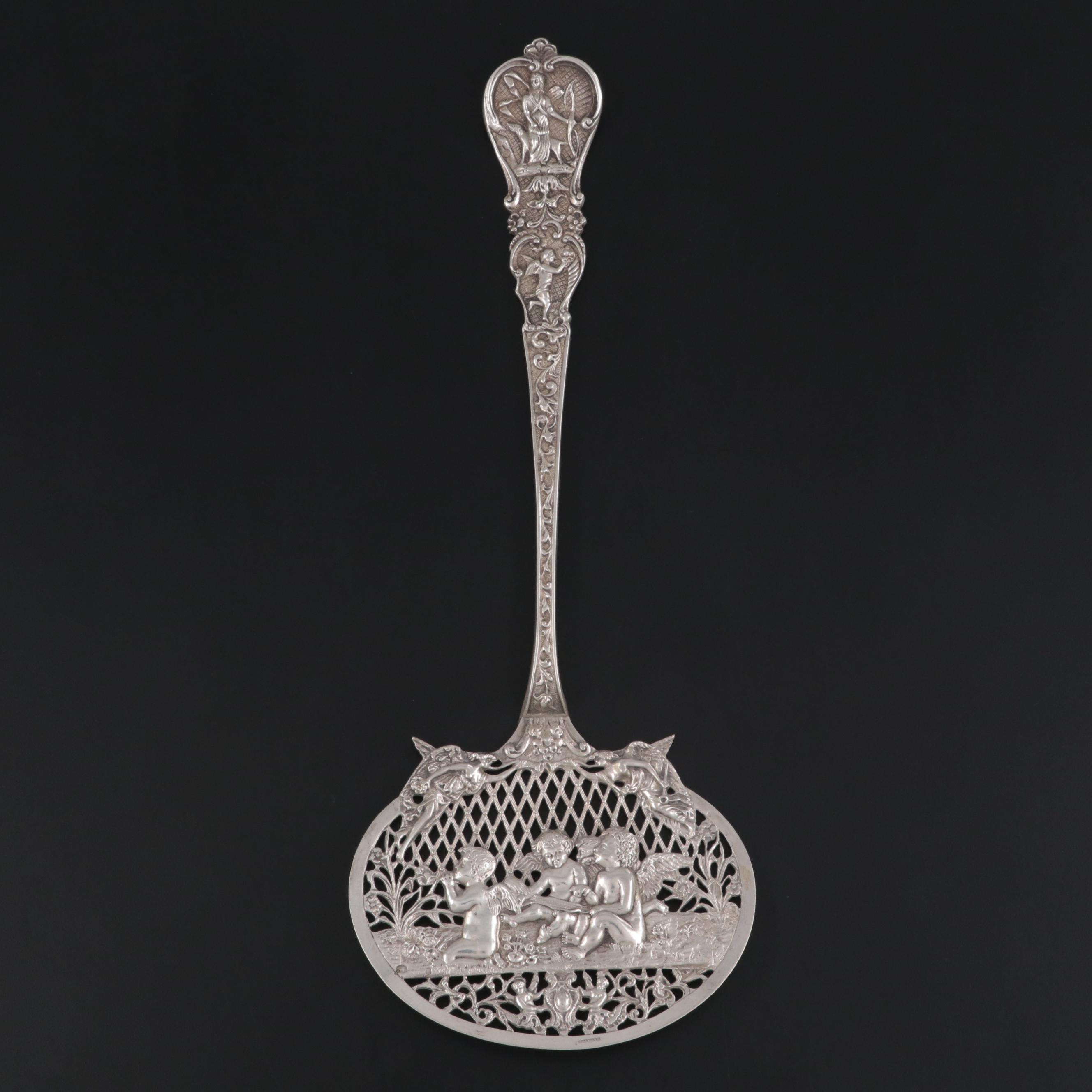 Dutch 833 Silver Ornate Pierced Server, 1914
