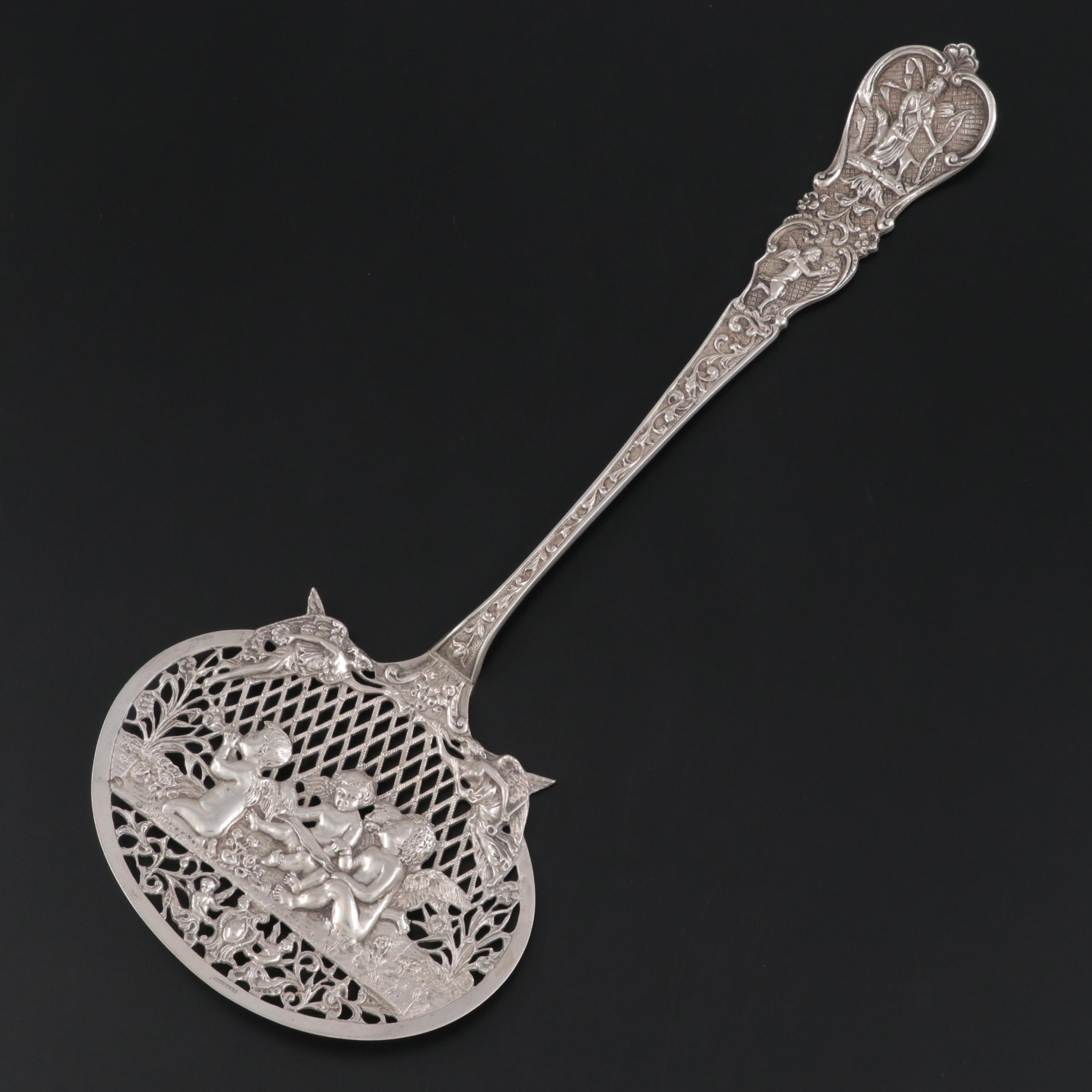 Dutch 833 Silver Ornate Pierced Server, 1914