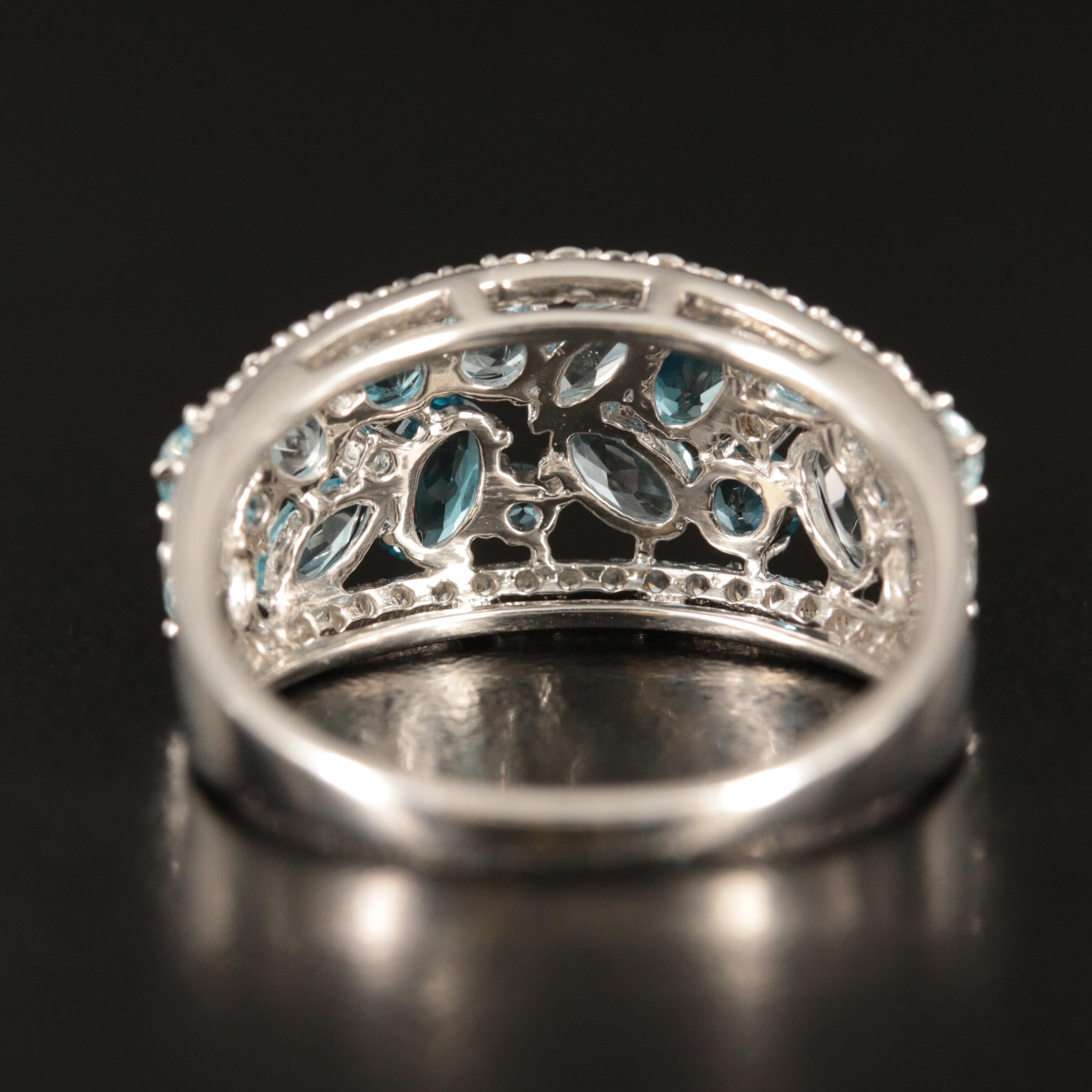 Sterling Topaz and Cubic Zirconia Ring