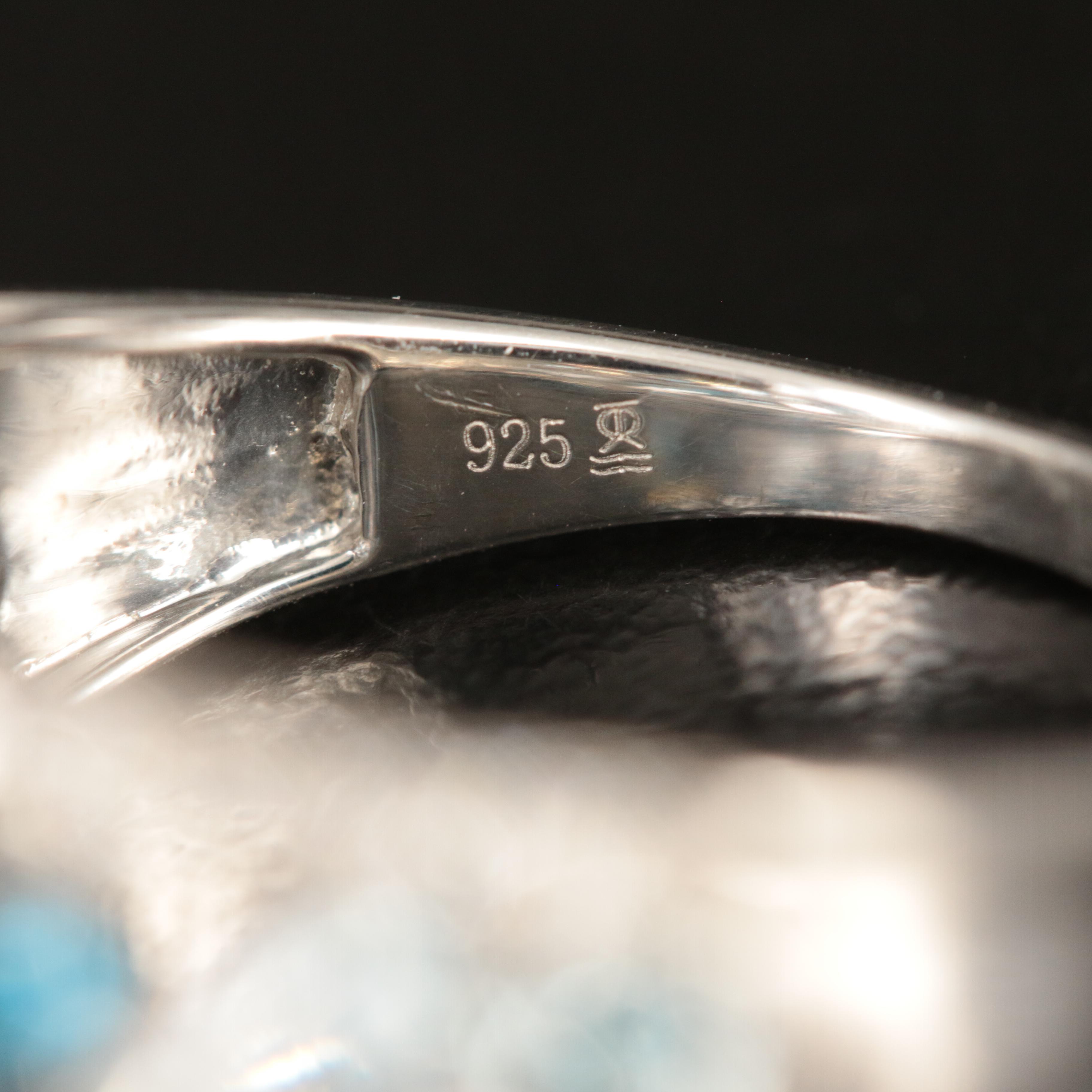 Sterling Topaz and Cubic Zirconia Ring