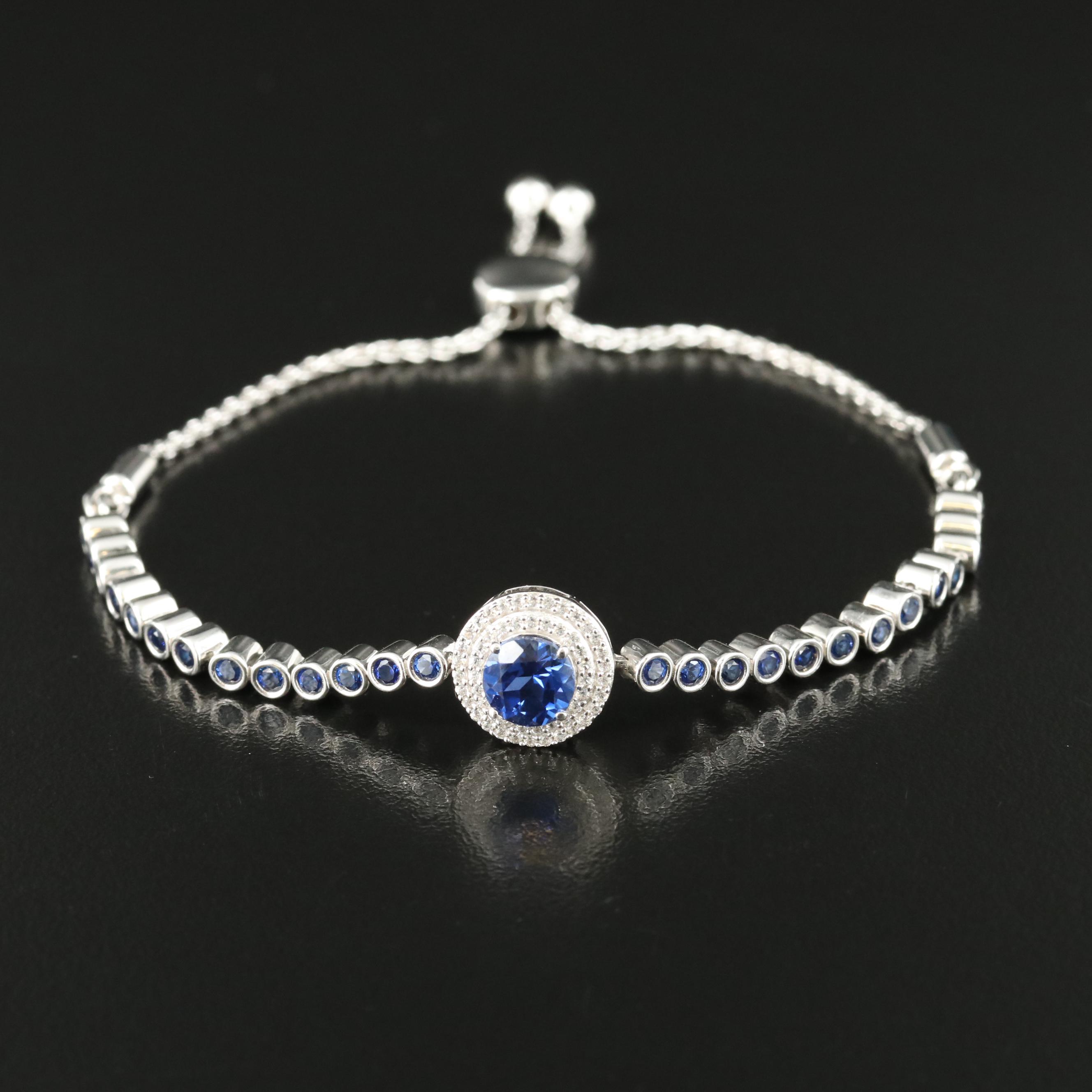 Sterling Sapphire Bolo Bracelet