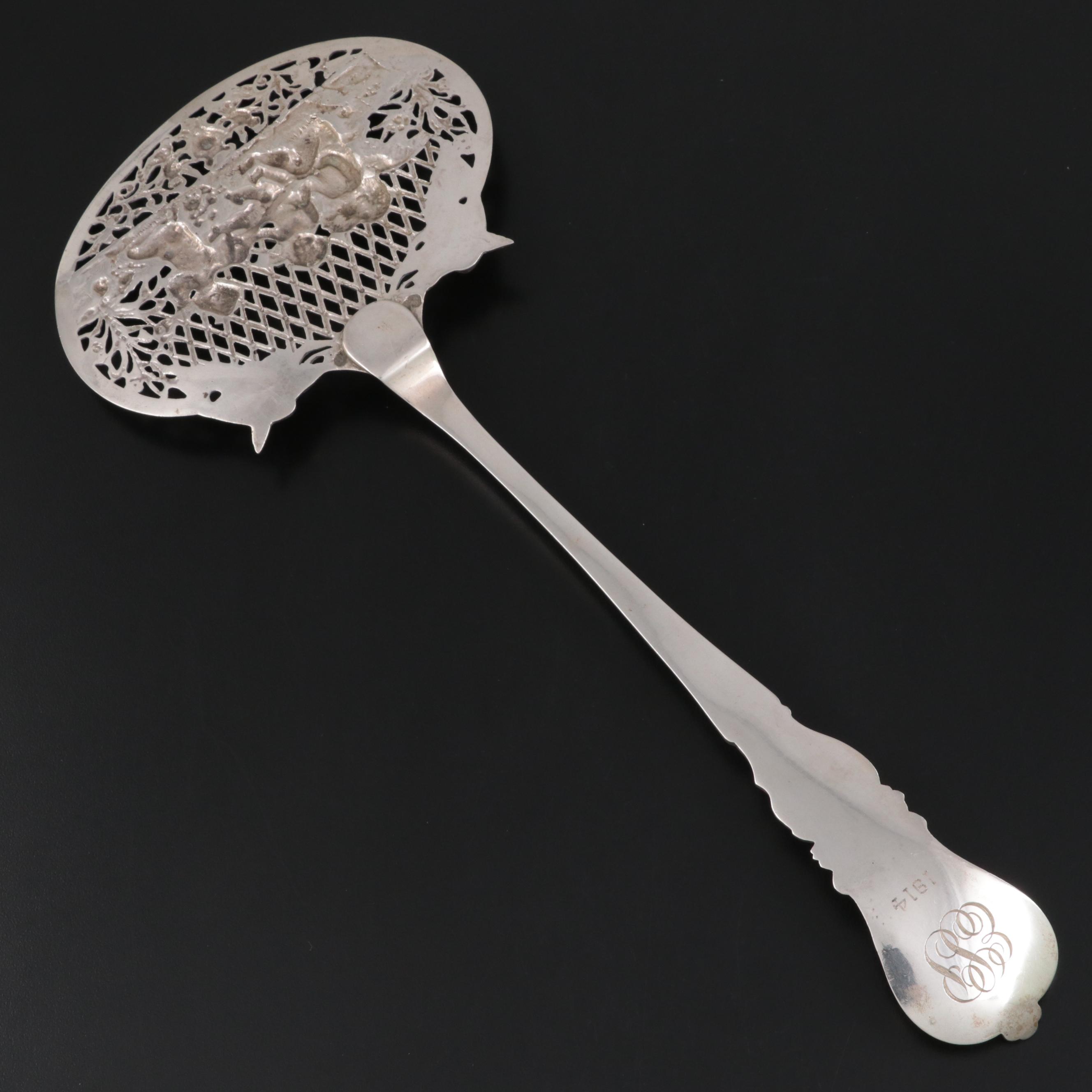 Dutch 833 Silver Ornate Pierced Server, 1914