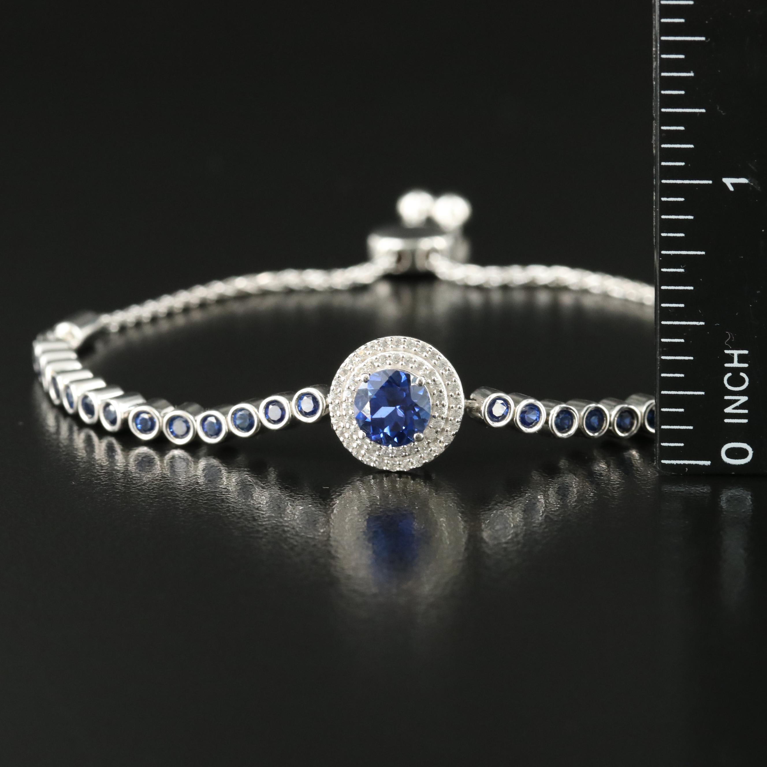 Sterling Sapphire Bolo Bracelet