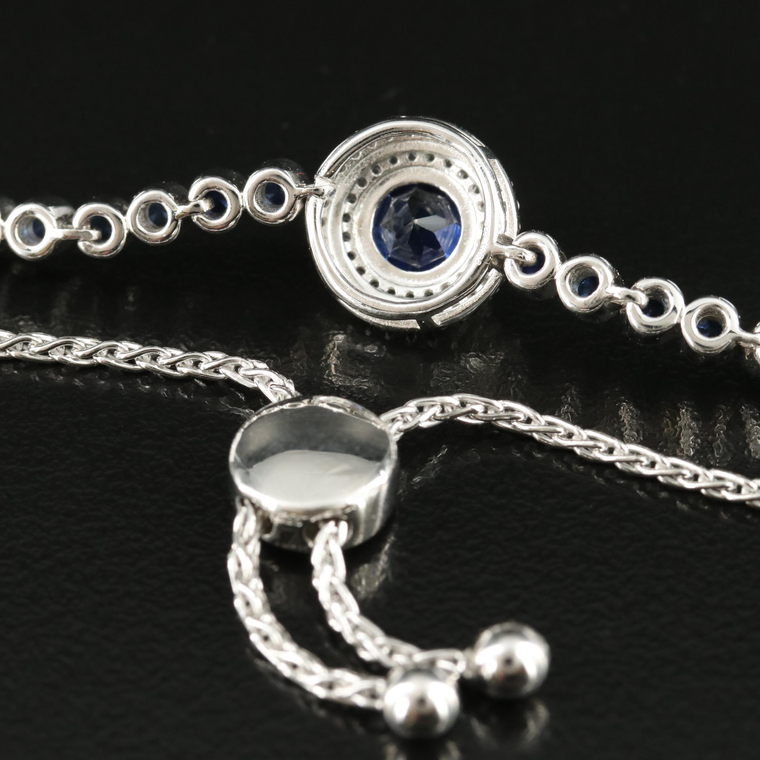 Sterling Sapphire Bolo Bracelet