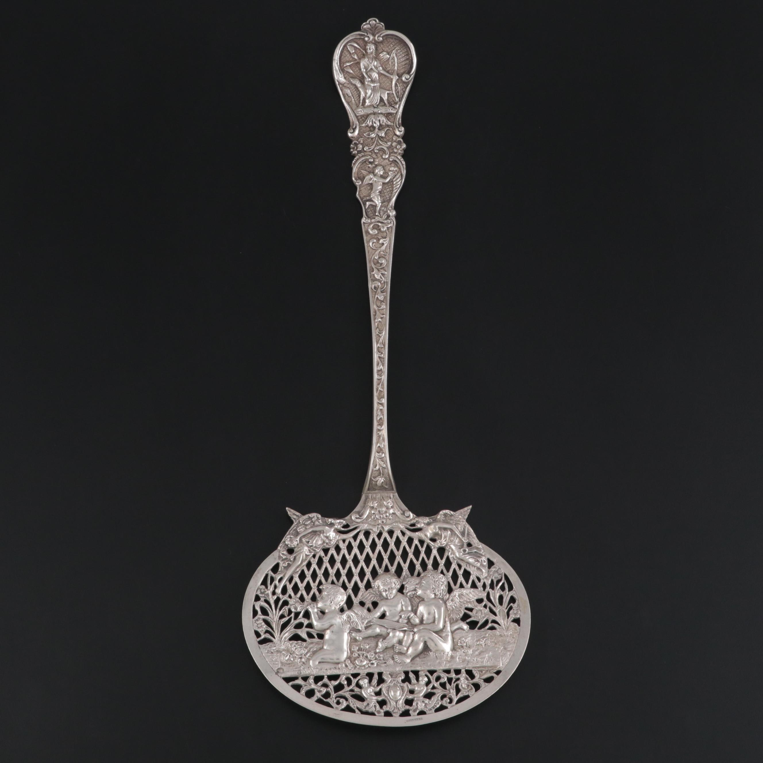 Dutch 833 Silver Ornate Pierced Server, 1914